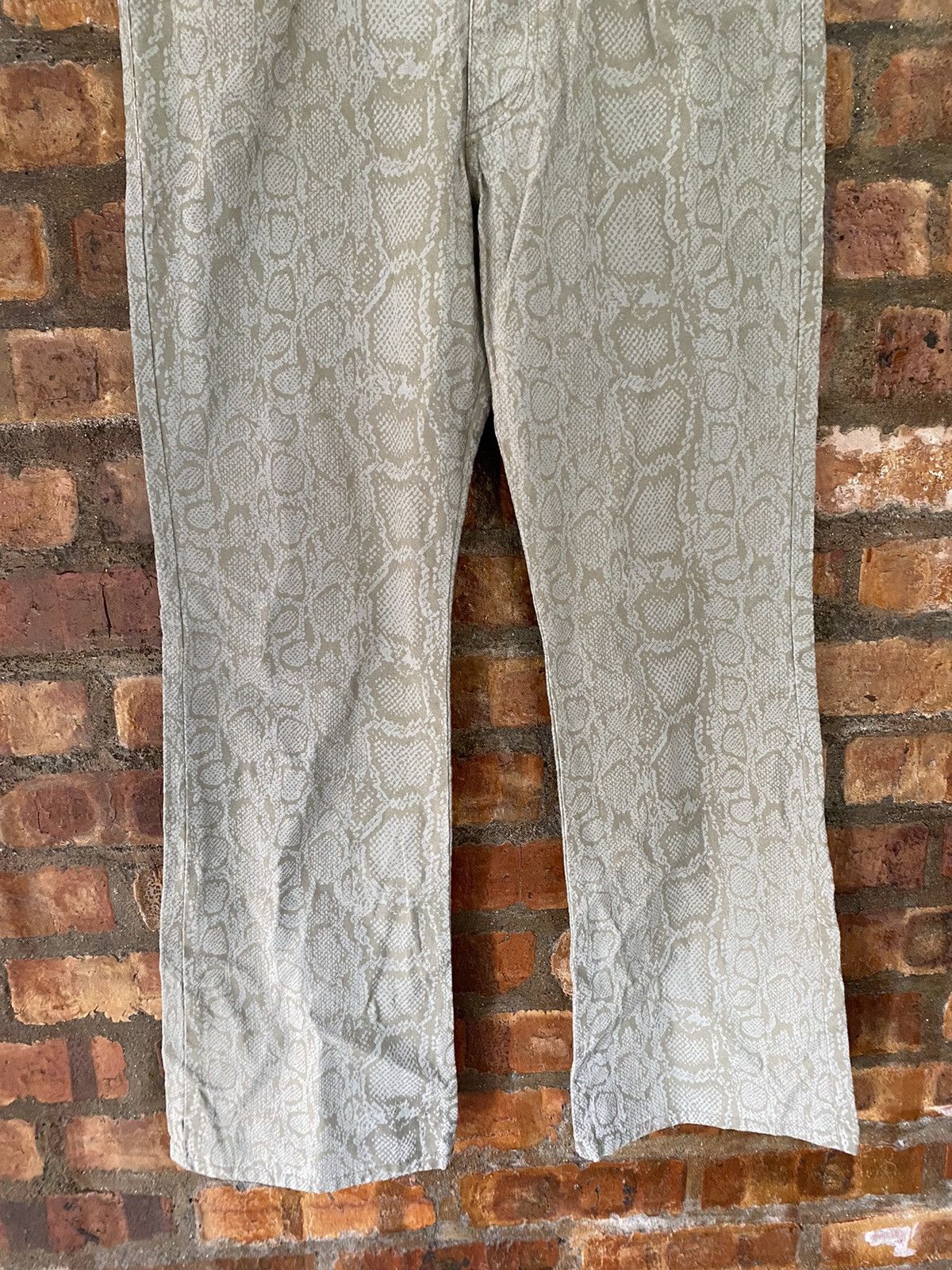 Katharine Hamnett London 1990s PYTHON snake print flare pants Size US 34 / EU 50 - 5 Thumbnail