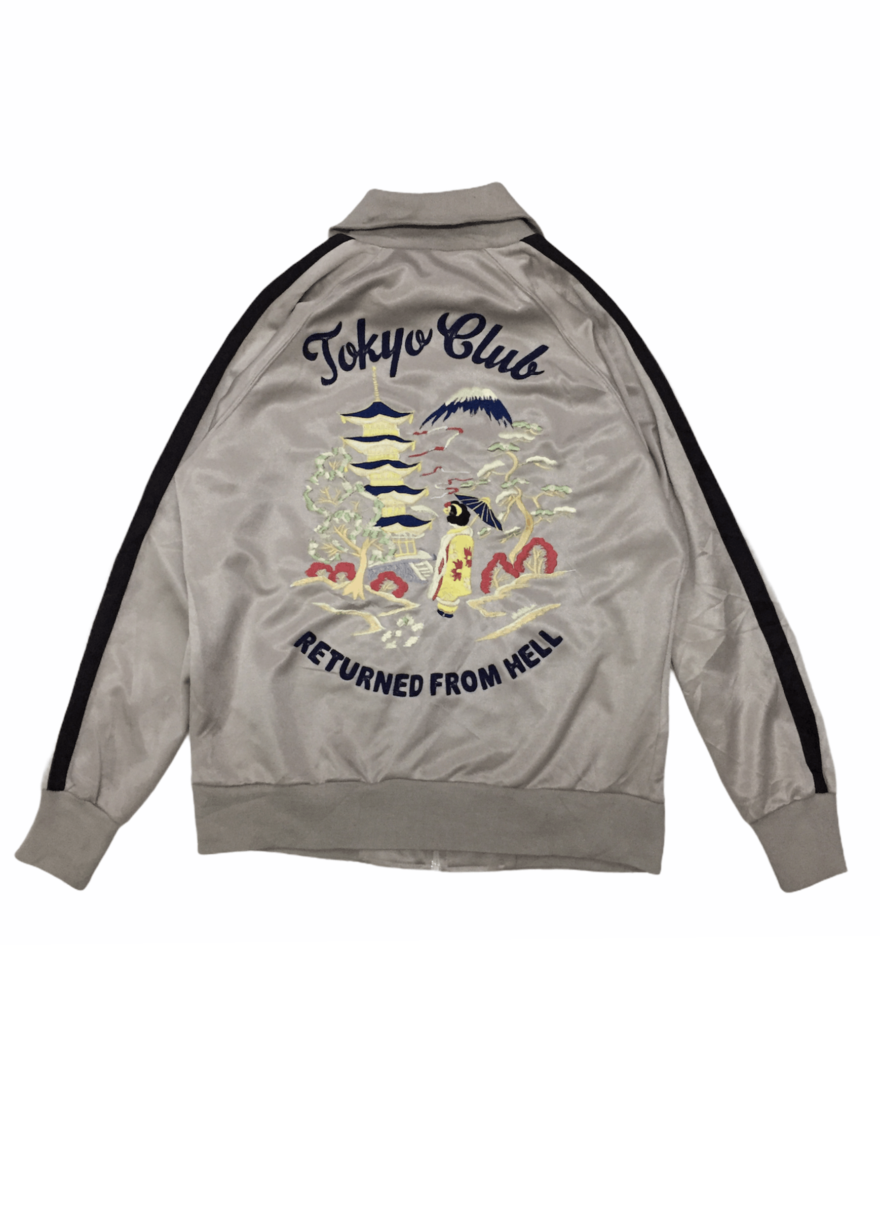 image of Mister Freedom x Sugar Cane Toyo Enterprises Tokyo Club Return From Hell Track Jacket in Grey (Size