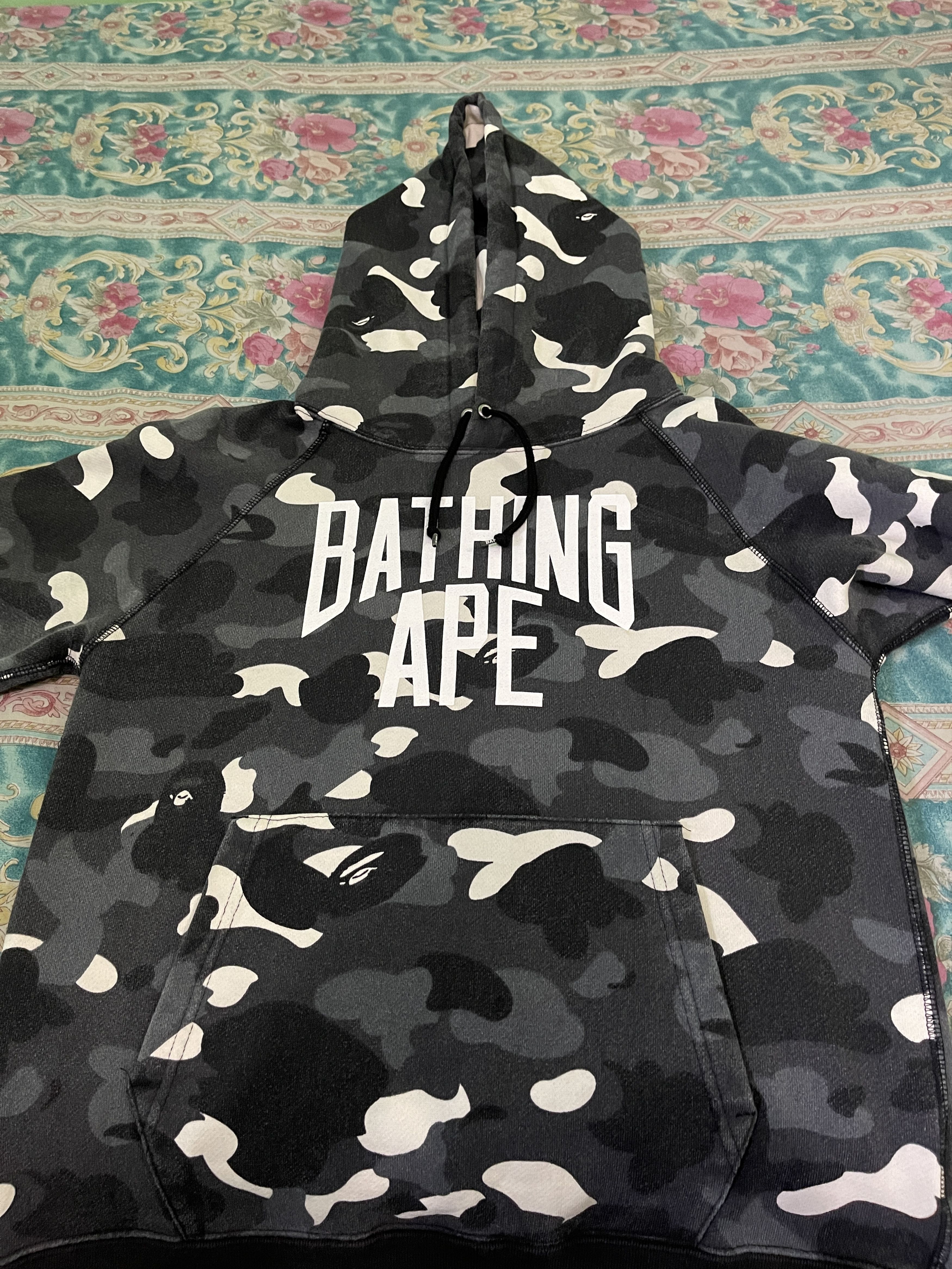 image of Hoodie Bape Nyc Logo Black City Camo, Men's (Size Small)