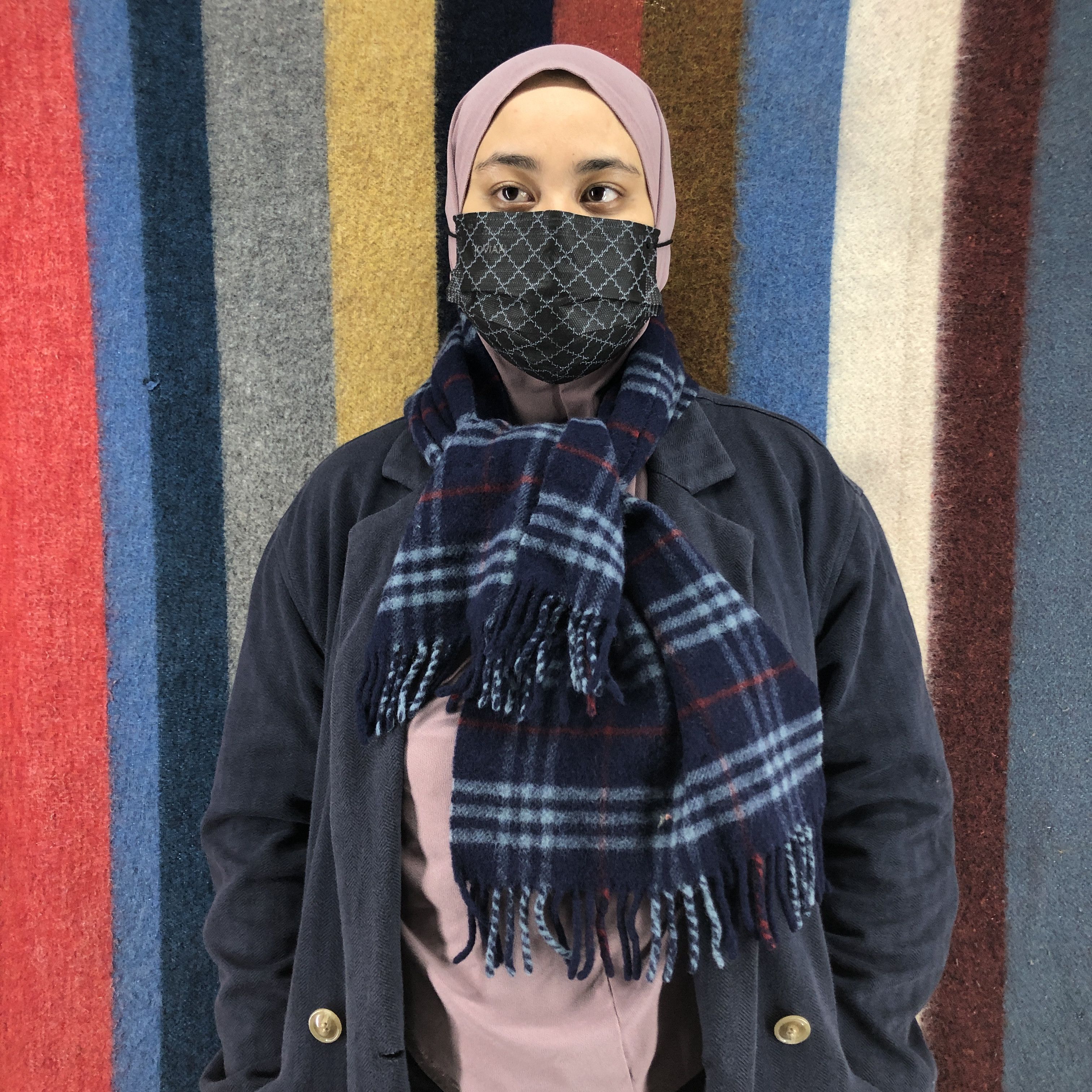 image of 90's Vintage Burberrys Novacheck Muffler Scarf 0753/af in Blue, Women's