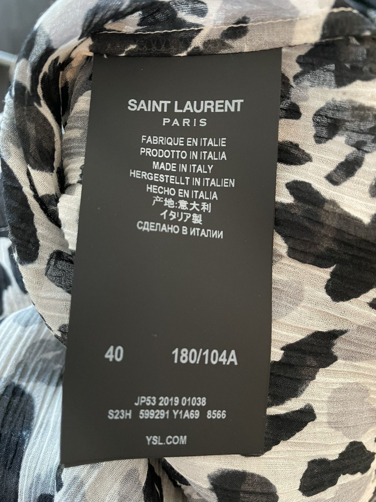 Hedi Slimane × Saint Laurent Paris × Yves Saint Laurent Rare $1,500 Brand NEW Sold Out Super Runway Silk Shirt Size US L / EU 52-54 / 3 - 7 Thumbnail