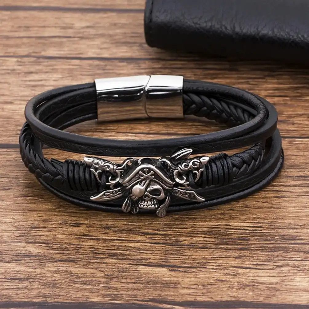 Jewelry Pirate Braided Black Bracelets Size ONE SIZE - 4 Thumbnail