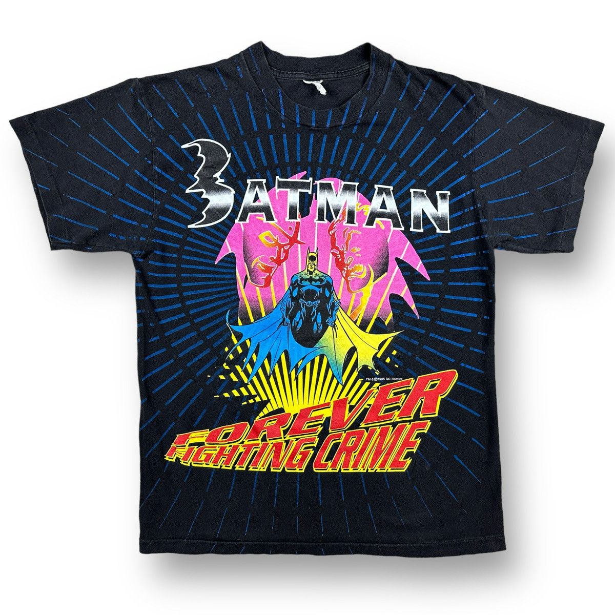 Vintage outlets 90s 1995 DC Comics Batman Forever Movie Promo Graphic T-Shirt