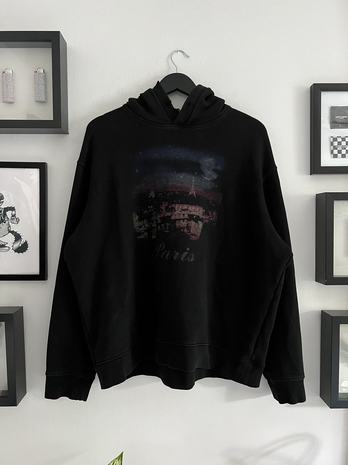 Image of Balenciaga Paris Logo Hoodie in Black, Men's (Size XL)