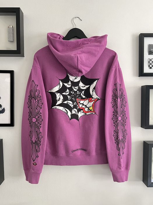 Chrome Hearts MATTY BOY SPIDERWEB PHYSM PURPLE HOODIE | Grailed