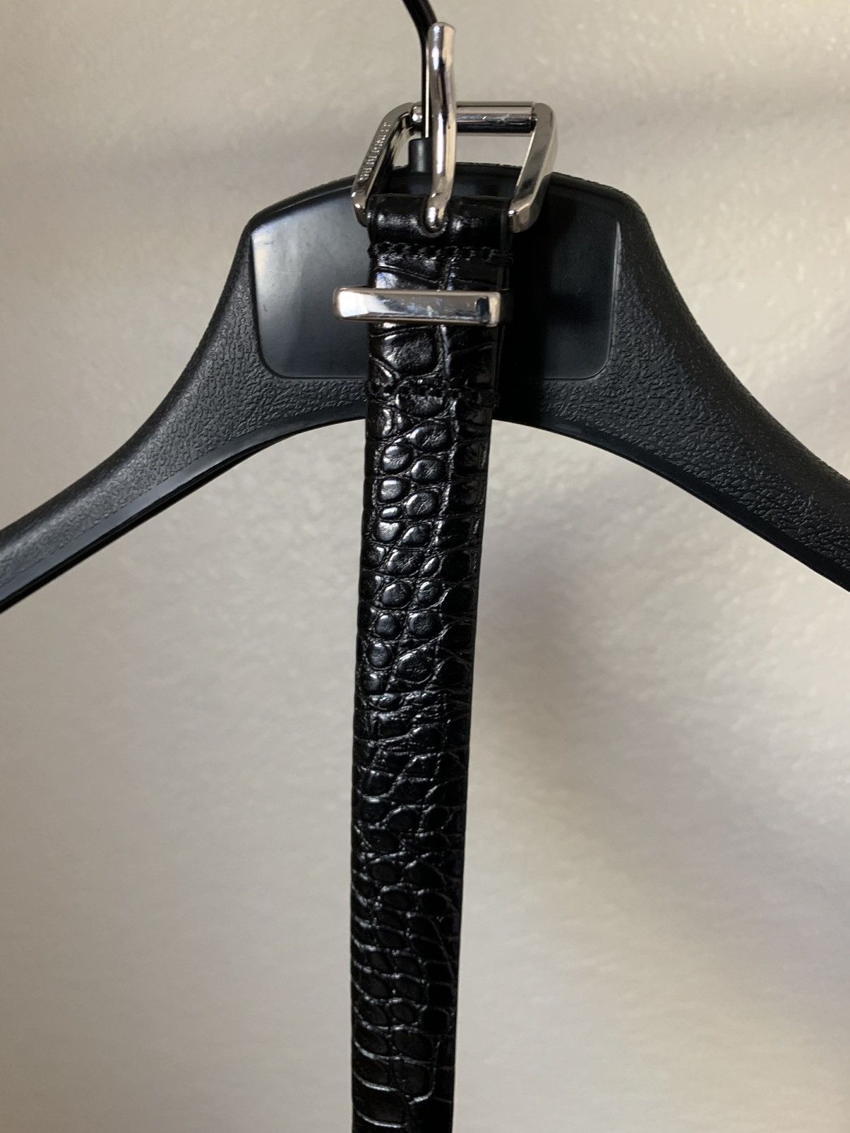 J.Lindeberg J.Lindeberg: Black Crocodile Genuine Leather Belt ★ $150 ...