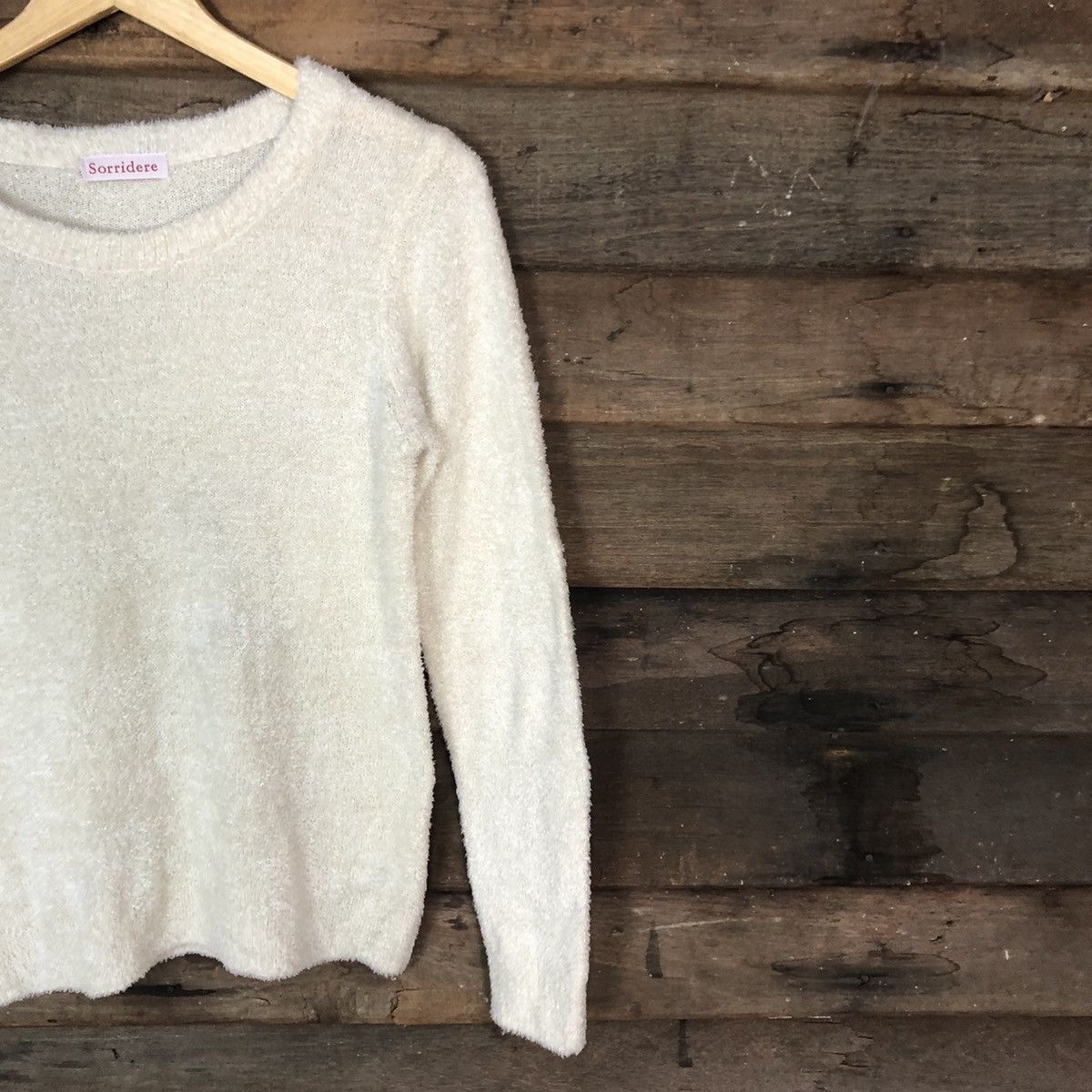 Japanese Brand Sorridere White Mohair Soft Fur Shag Shaggy Knitwear #c1165 Size S / US 4 / IT 40 - 5 Thumbnail