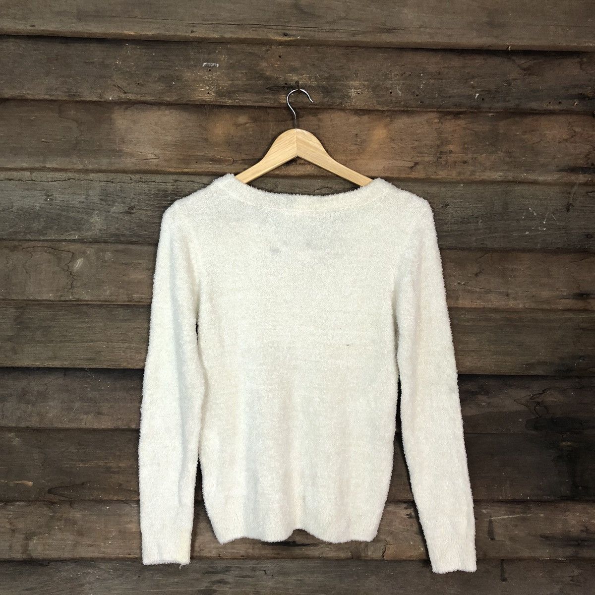 Japanese Brand Sorridere White Mohair Soft Fur Shag Shaggy Knitwear #c1165 Size S / US 4 / IT 40 - 11 Thumbnail