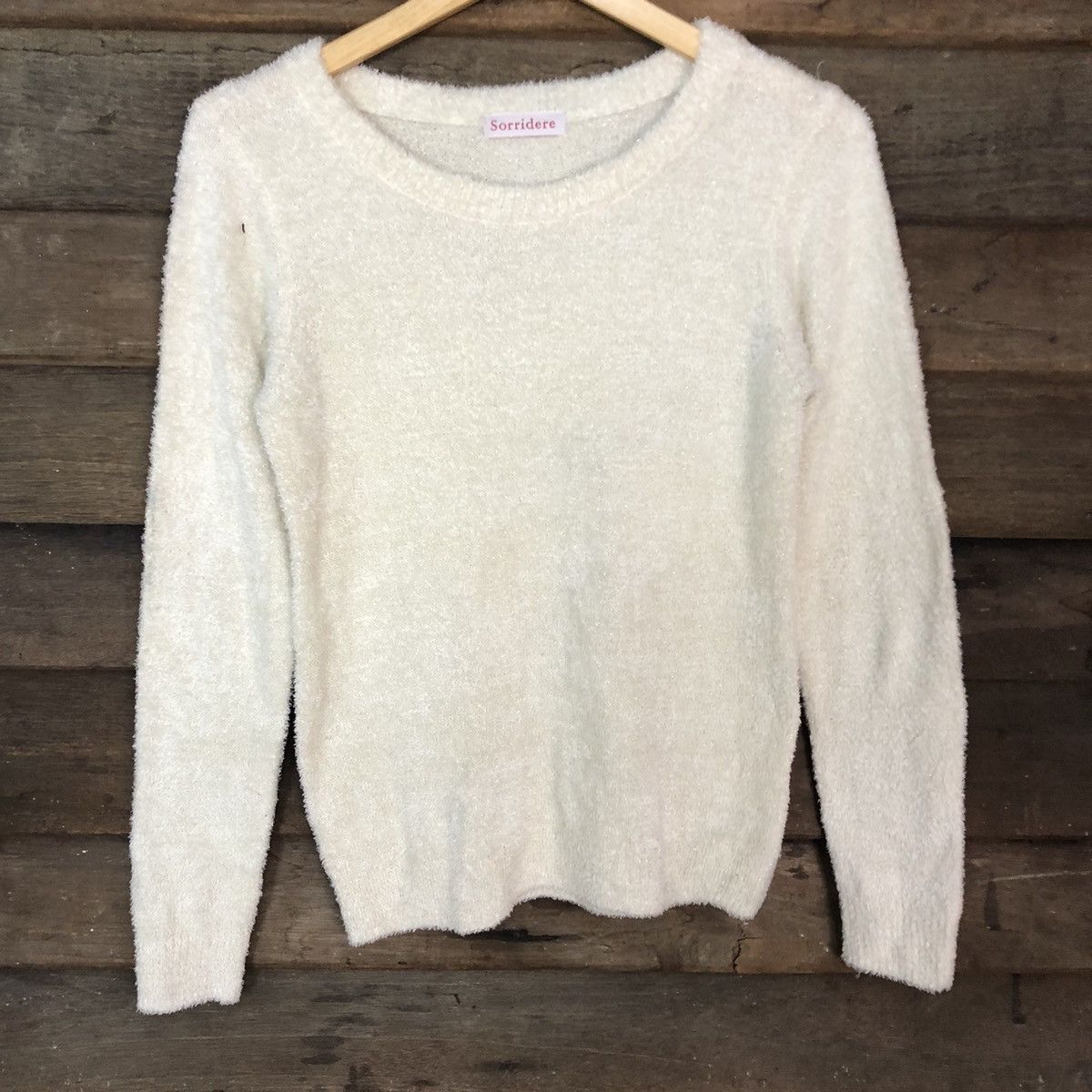Japanese Brand Sorridere White Mohair Soft Fur Shag Shaggy Knitwear #c1165 Size S / US 4 / IT 40 - 8 Thumbnail