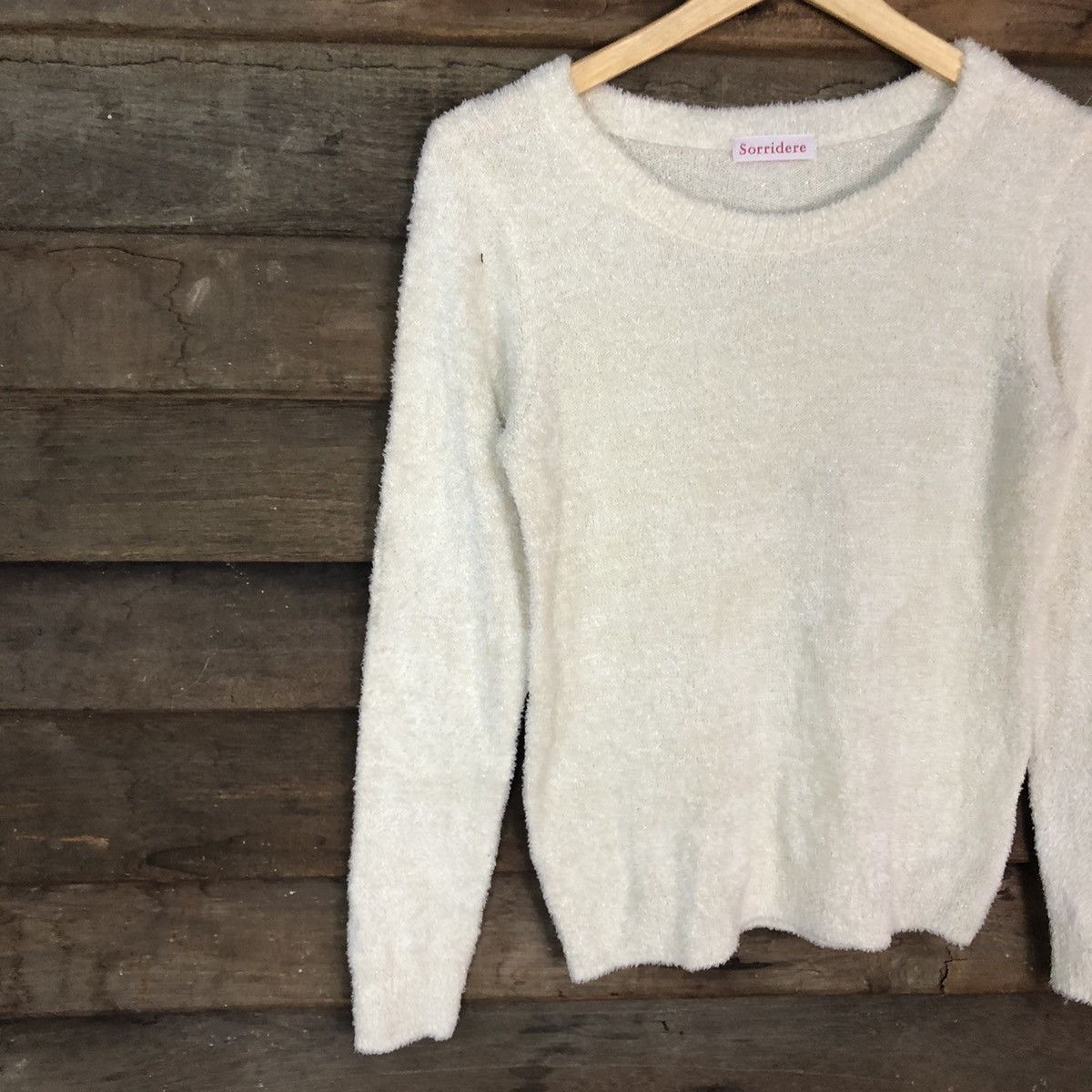 Japanese Brand Sorridere White Mohair Soft Fur Shag Shaggy Knitwear #c1165 Size S / US 4 / IT 40 - 7 Thumbnail