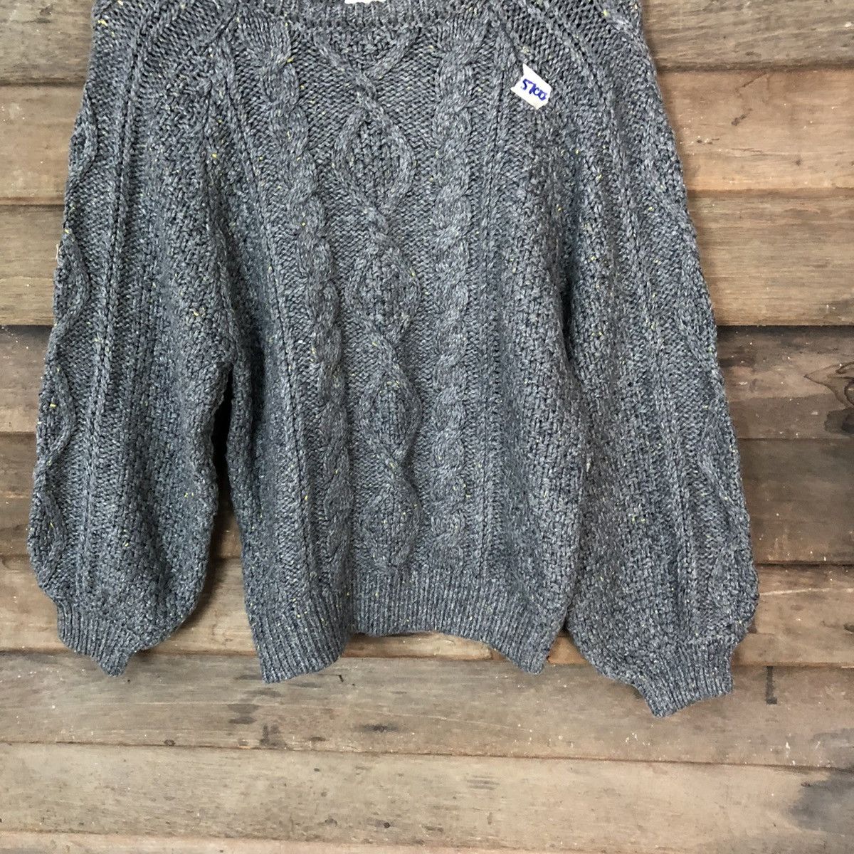 Aran Isles Knitwear × Japanese Brand × Vintage Studio Clip Grey Knitwear #5700 Size M / US 6-8 / IT 42-44 - 3 Thumbnail
