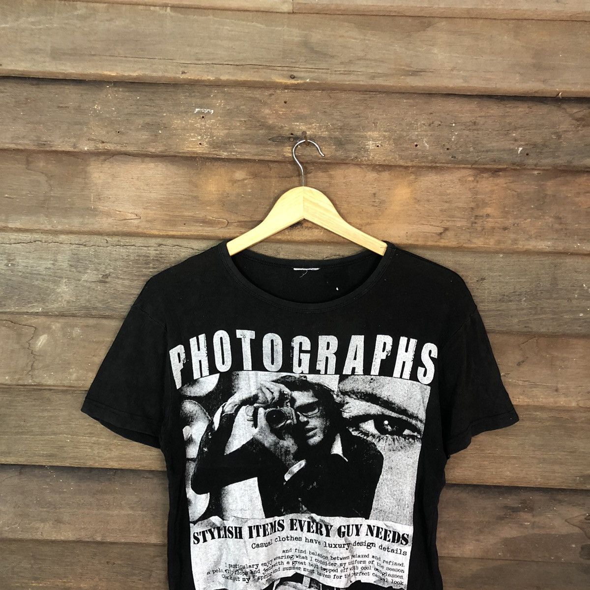 Japanese Brand D Photograph Black Short Sleeve Shirt #c1182 Size M / US 6-8 / IT 42-44 - 2 Thumbnail