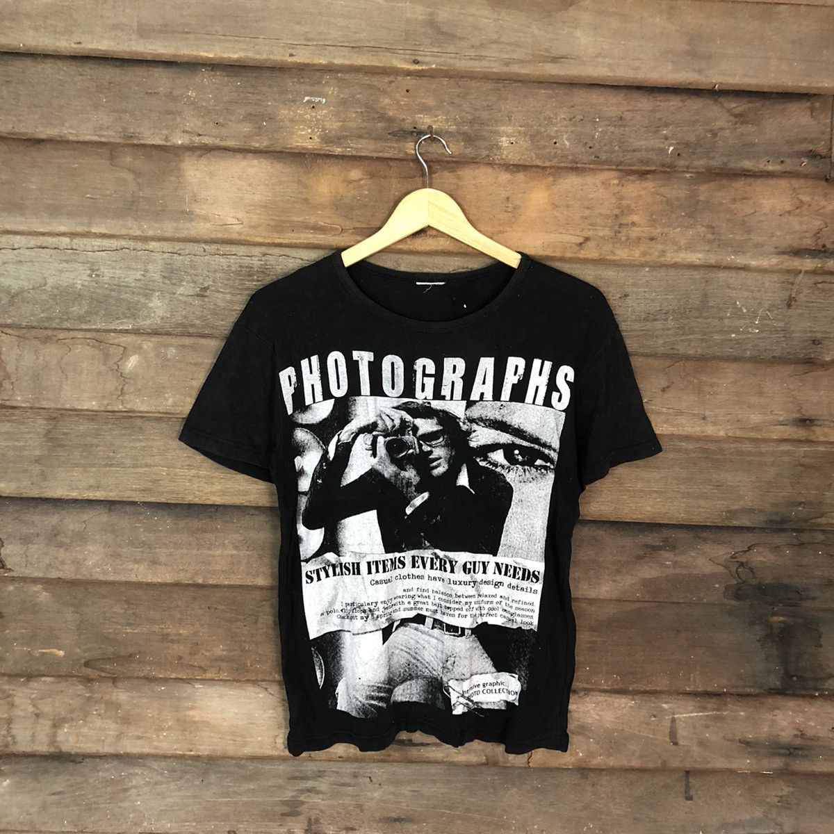 Japanese Brand D Photograph Black Short Sleeve Shirt #c1182 Size M / US 6-8 / IT 42-44 - 3 Thumbnail