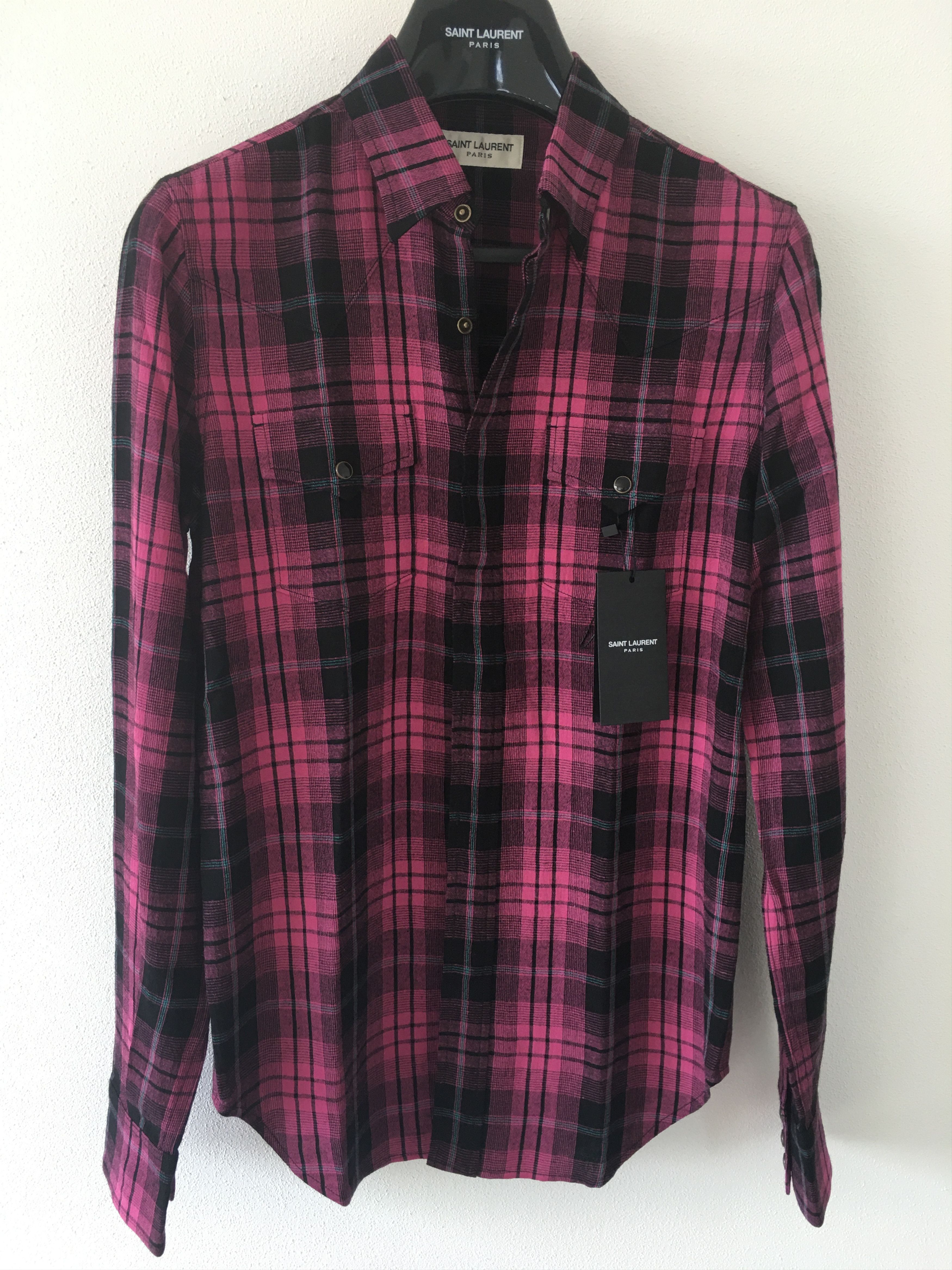 Saint Laurent Paris SS'21 Shirt Western Checkered Size US S / EU 44-46 / 1 - 1 Thumbnail