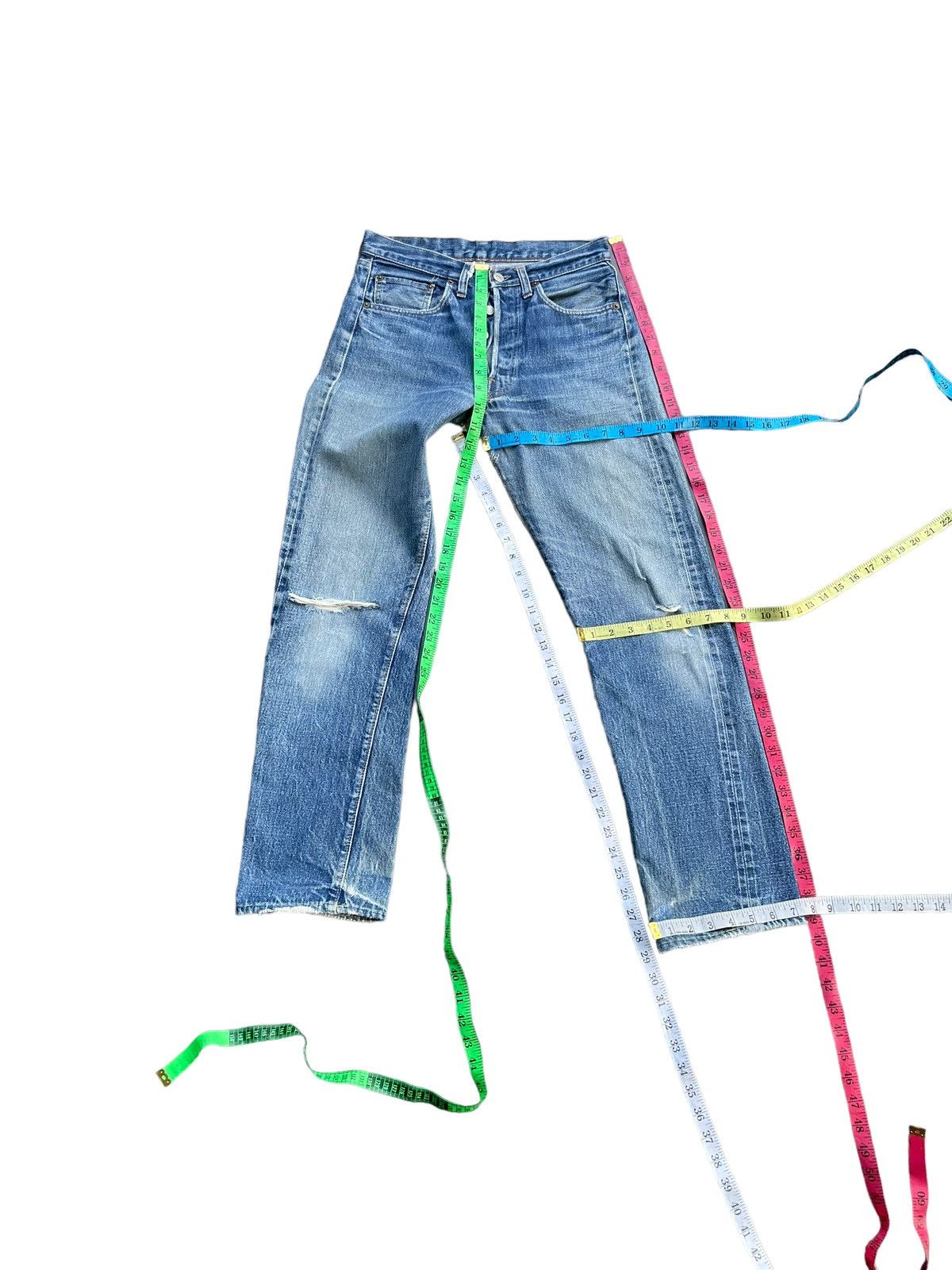 Levi's Vintage 1975 501 e Selvedge Distresed Denim Size US 29 - 23 Thumbnail