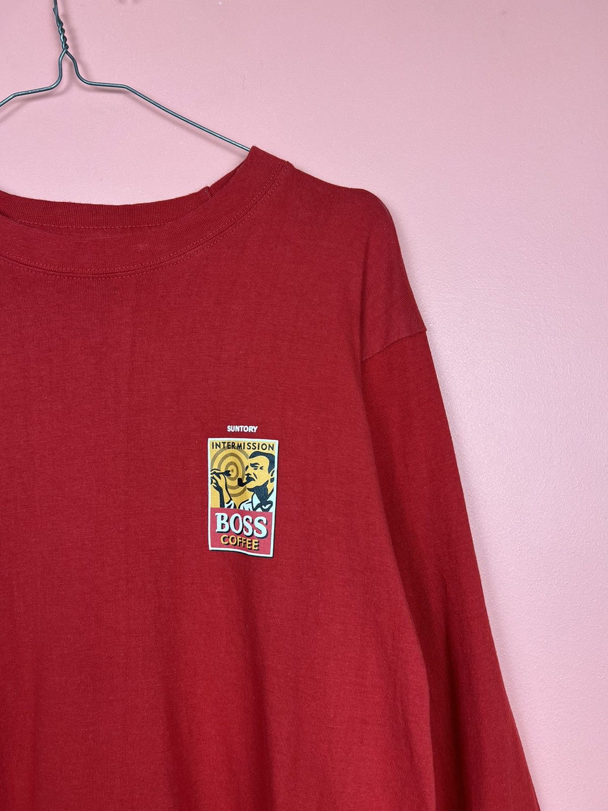 Band Tees Boss coffee suntory original design vintage 3/4 sleeve tee Size US M / EU 48-50 / 2 - 2 Thumbnail