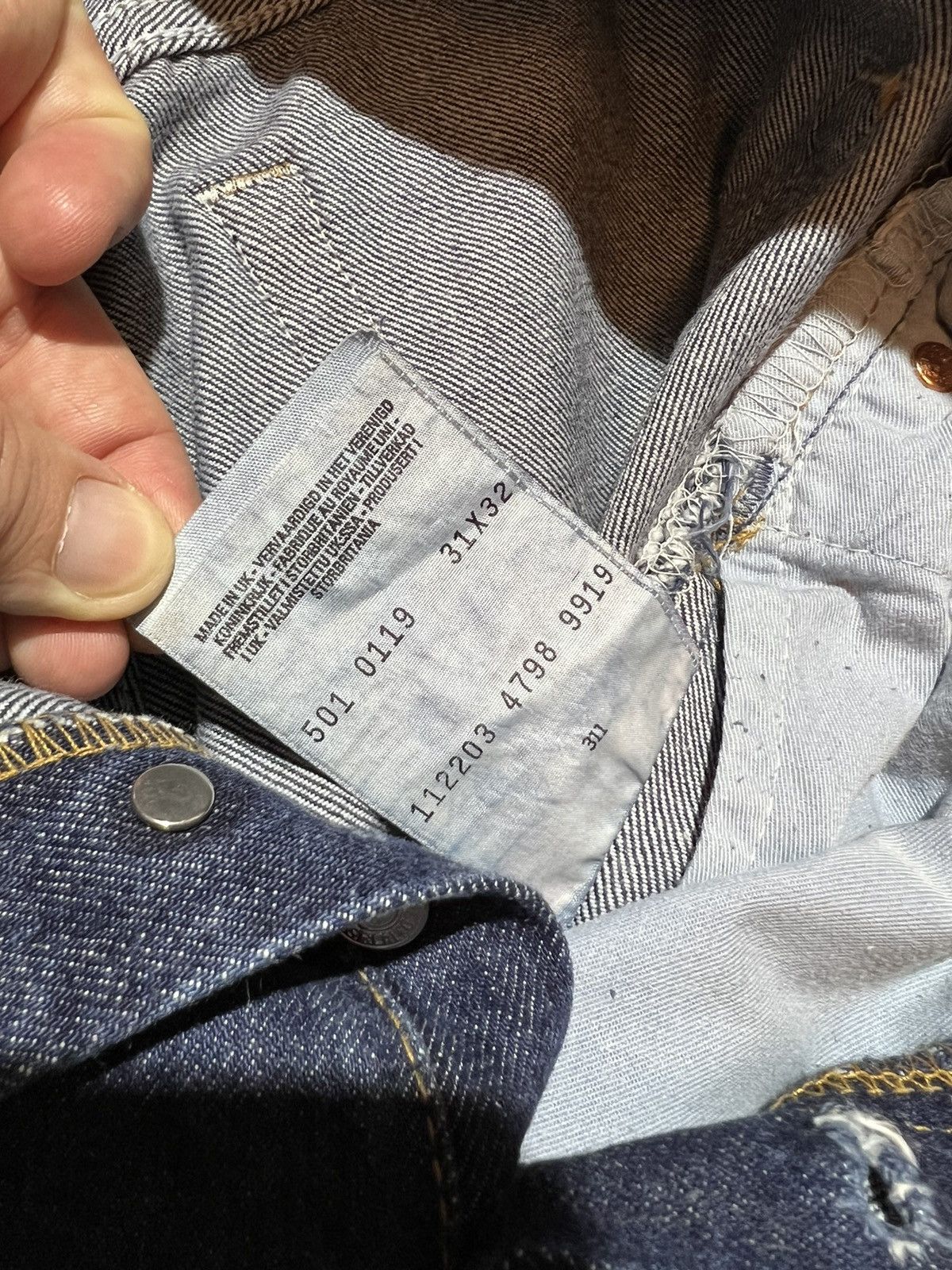 Levi's Levis vintage jeans denim UK rare pants blue avant garde 90 Size US 31 - 9 Thumbnail