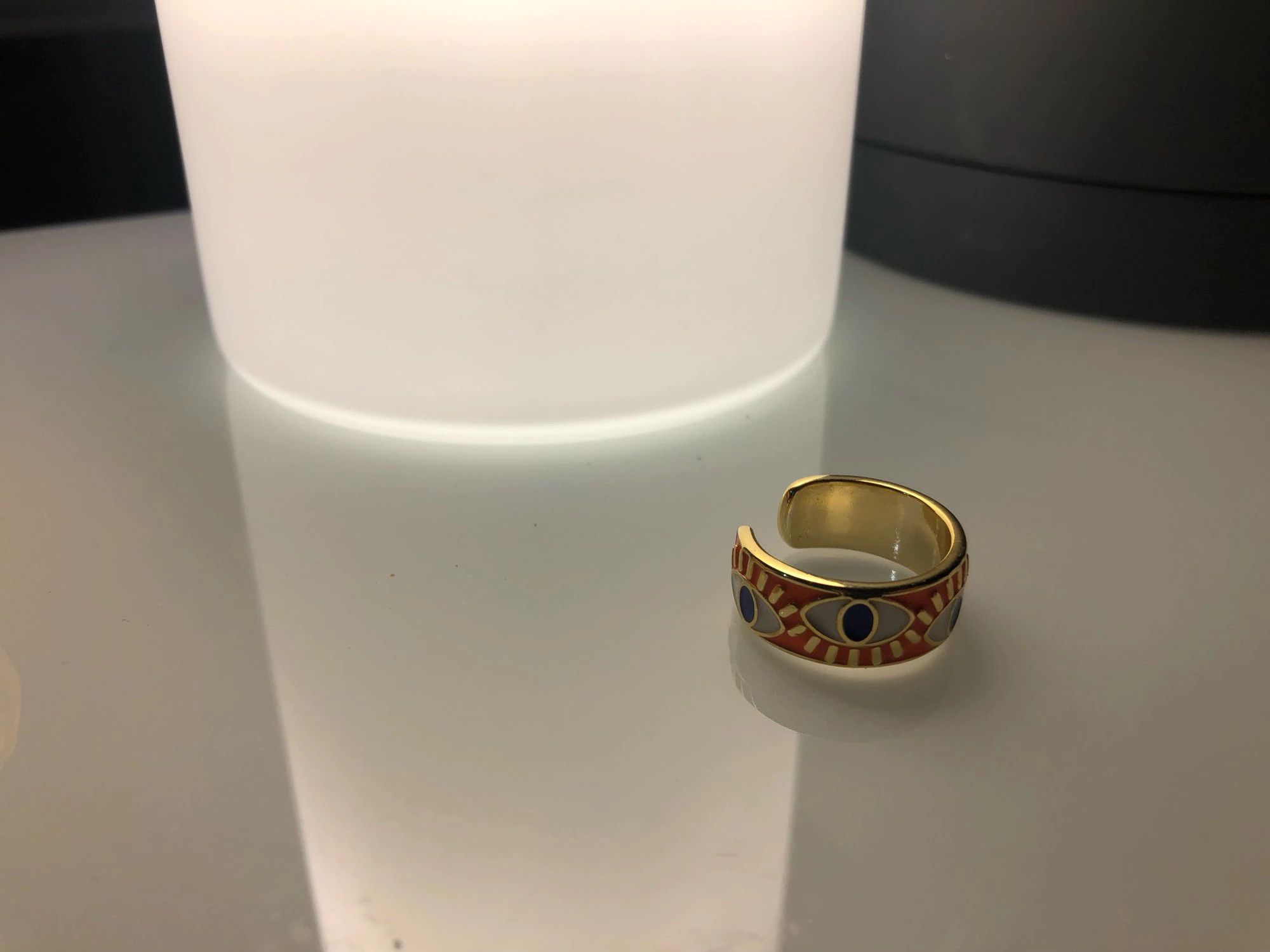 Jewelry Orange Eyes Ring Size ONE SIZE - 3 Thumbnail