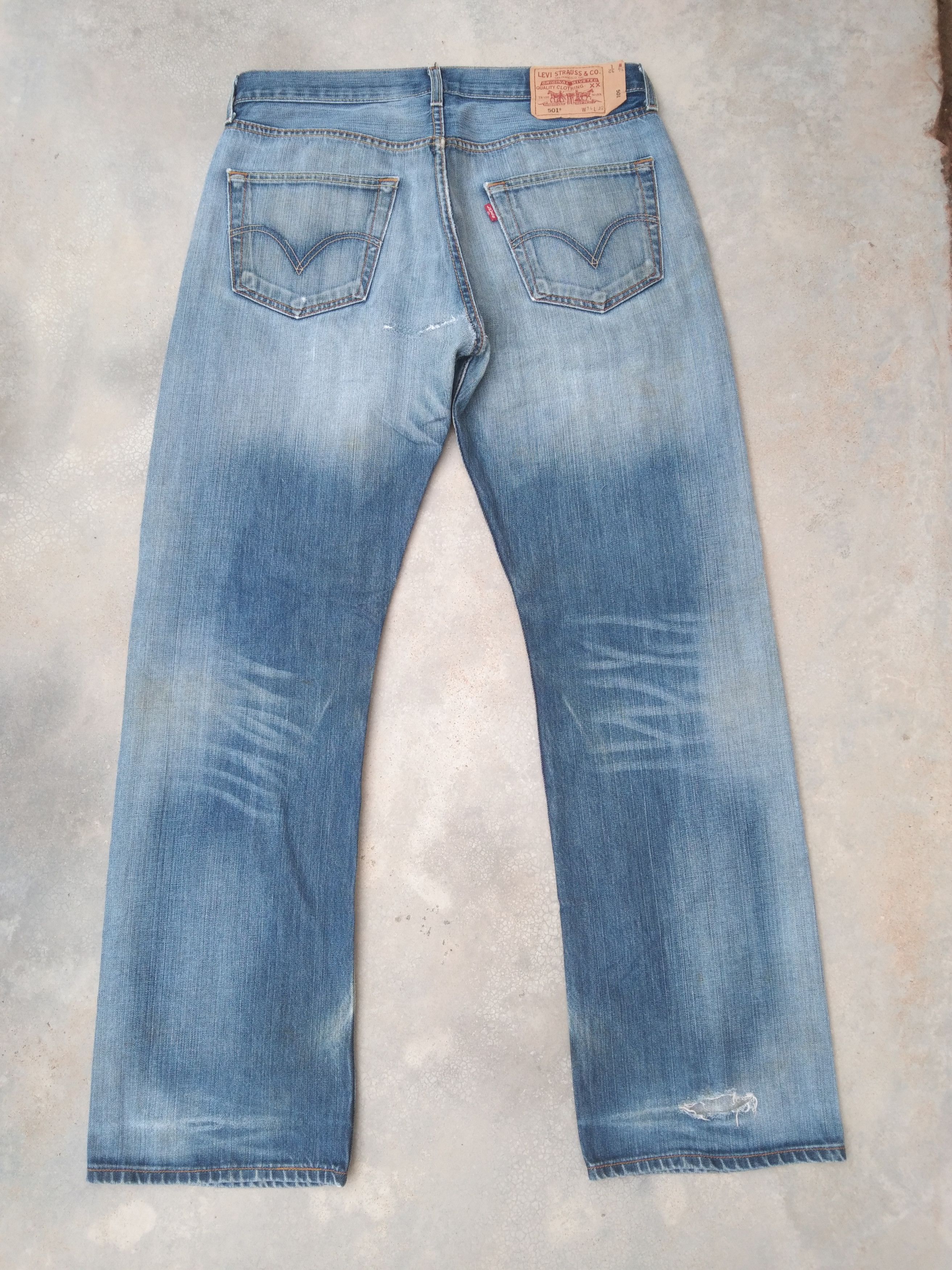 Levi's Vintage Levi's 501 Straight Leg Distressed Jeans 34x32 Size US 34 / EU 50 - 2 Thumbnail