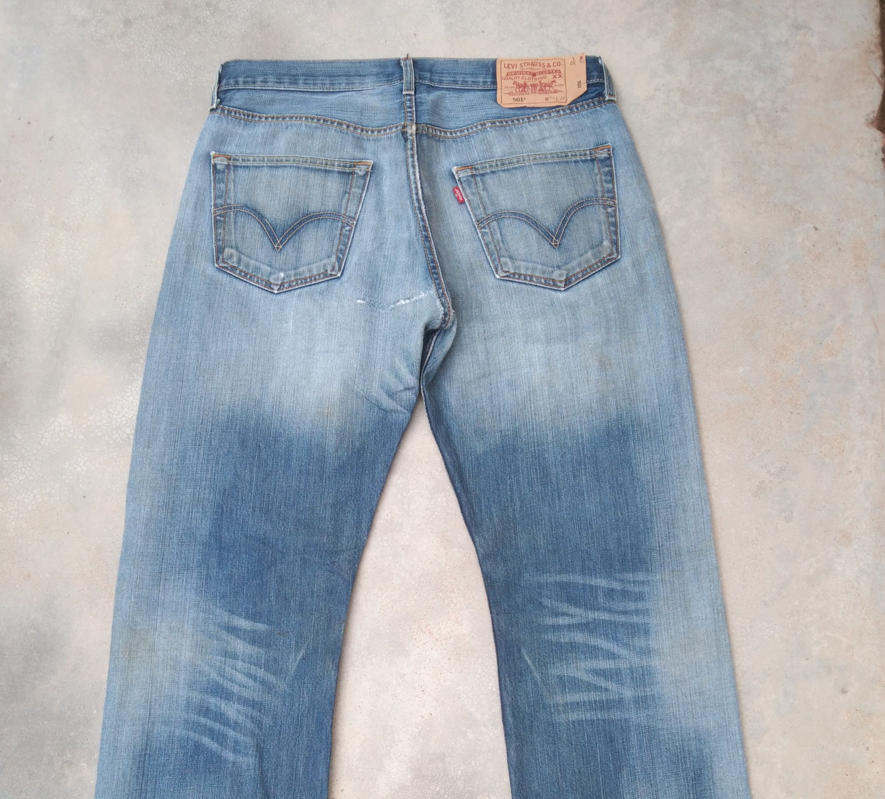 Levi's Vintage Levi's 501 Straight Leg Distressed Jeans 34x32 Size US 34 / EU 50 - 3 Thumbnail