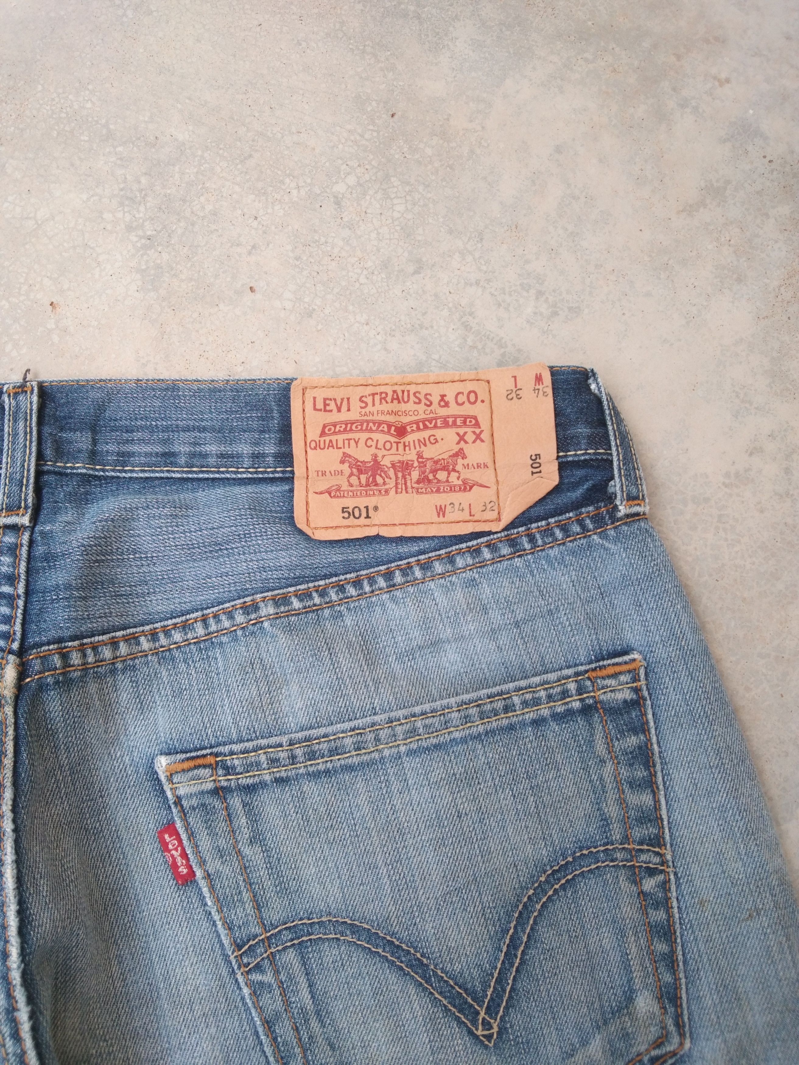 Levi's Vintage Levi's 501 Straight Leg Distressed Jeans 34x32 Size US 34 / EU 50 - 4 Thumbnail