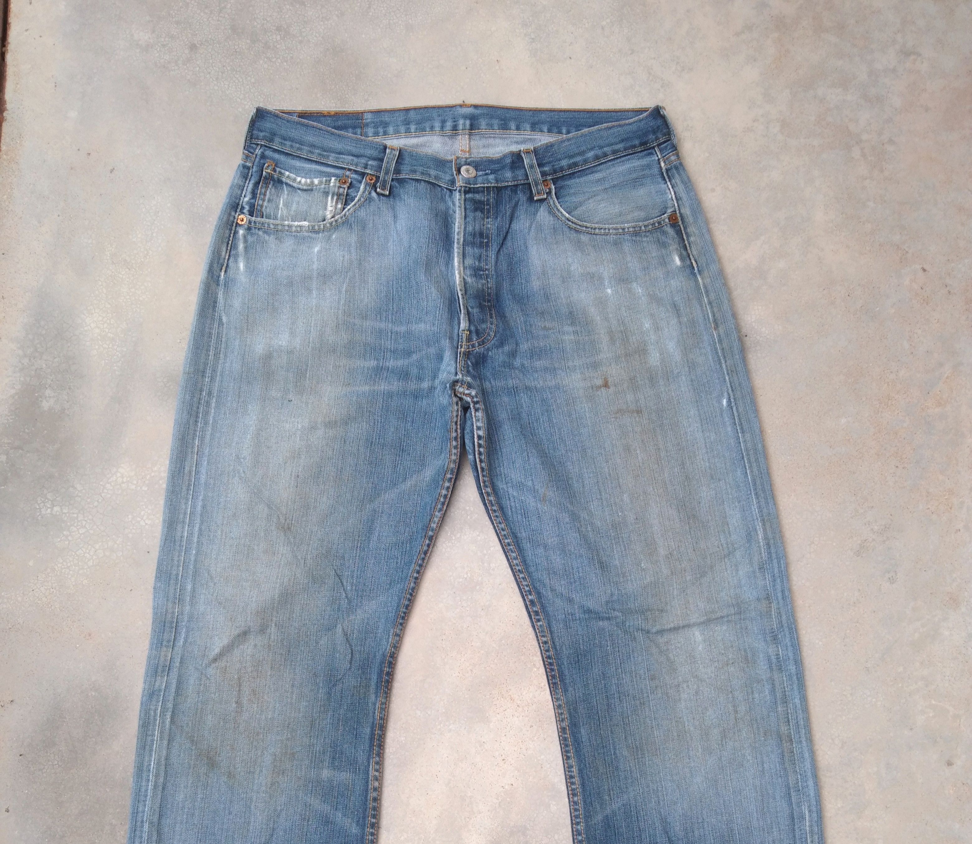 Levi's Vintage Levi's 501 Straight Leg Distressed Jeans 34x32 Size US 34 / EU 50 - 7 Thumbnail