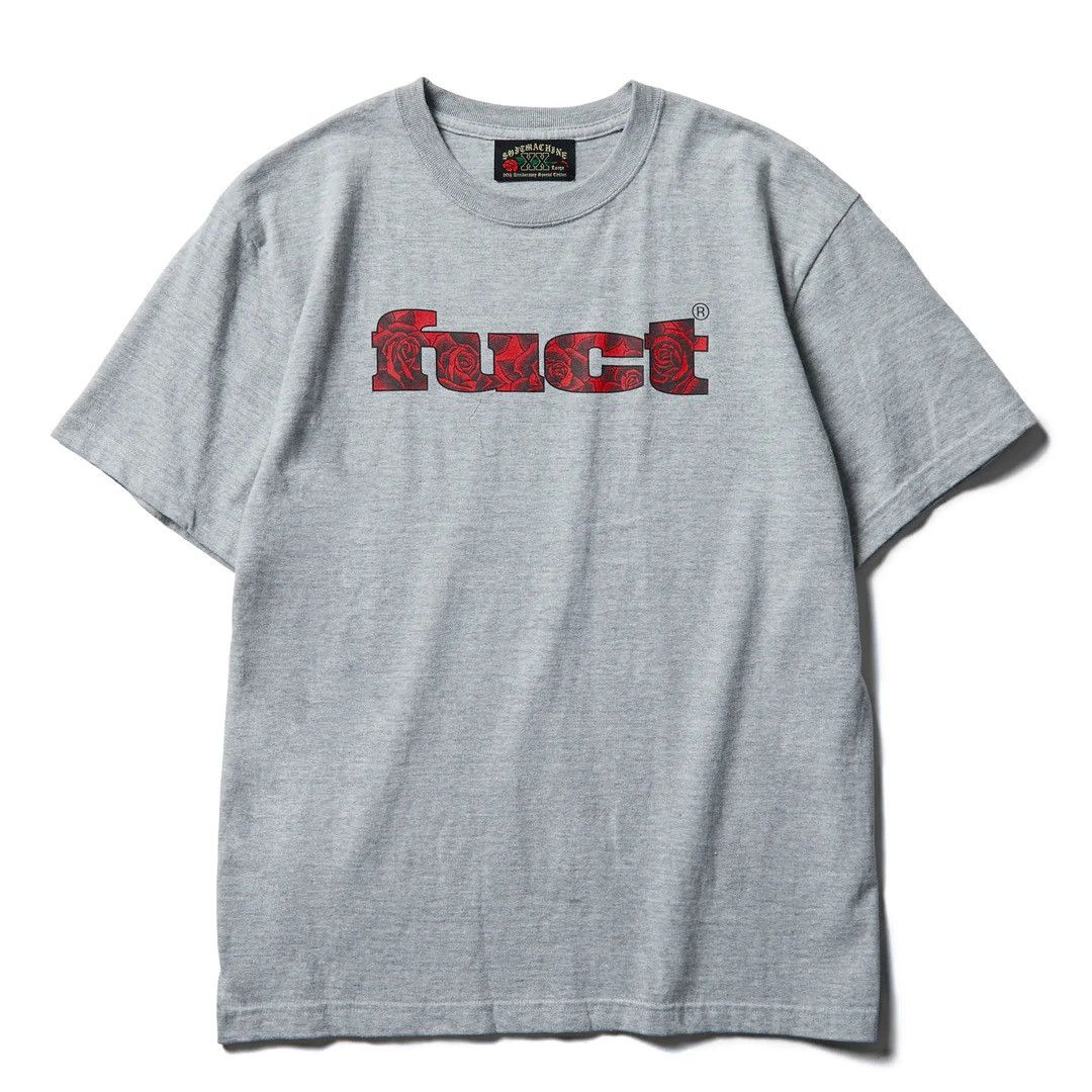 image of Fuct/softmachine Rose Fill OG Logo Tee in Heather, Men's (Size 2XL)
