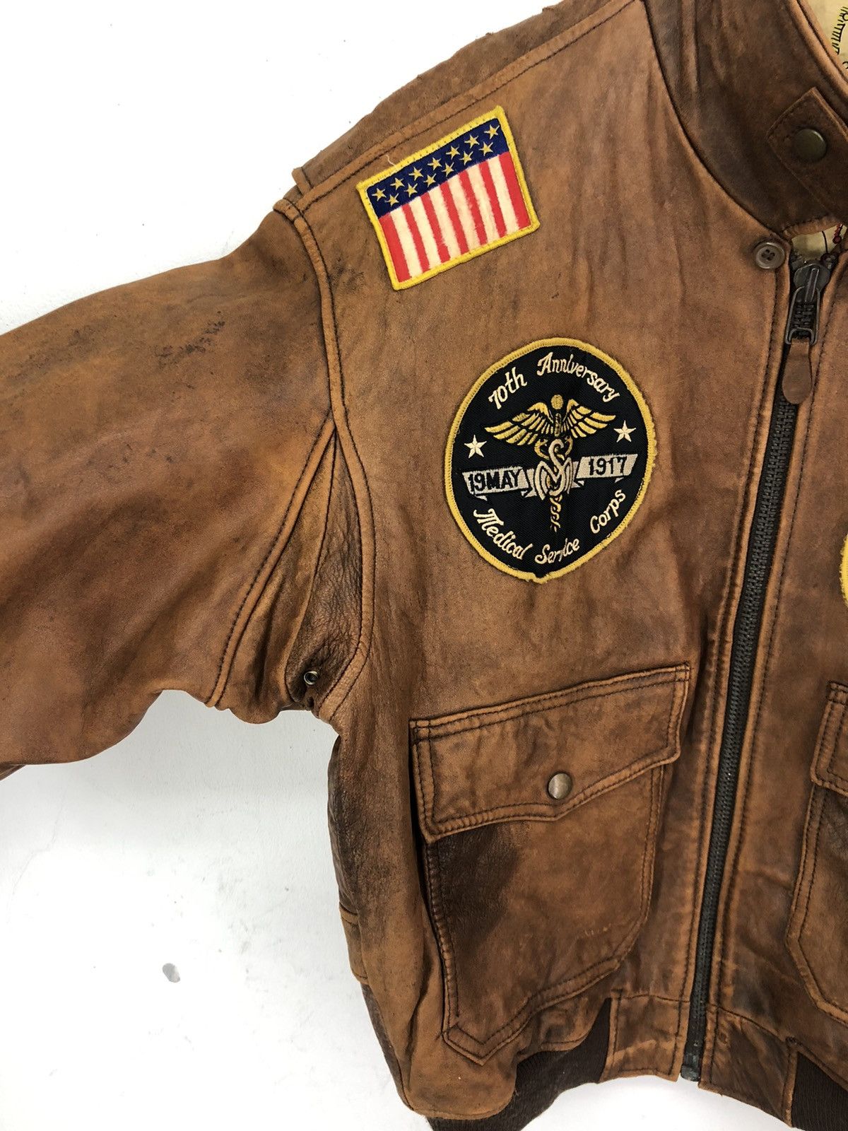 Leather Vintage USA Commander Sheepskin Leather Jacket Size US M / EU 48-50 / 2 - 6 Thumbnail