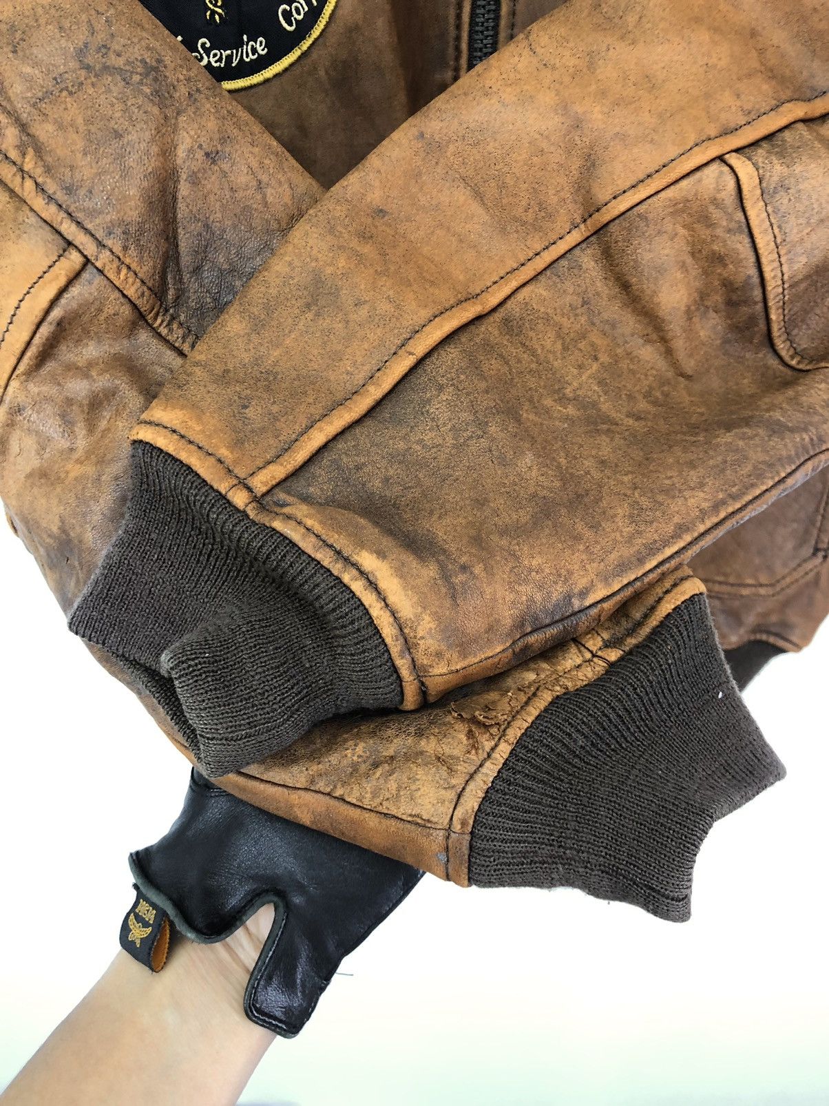 Leather Vintage USA Commander Sheepskin Leather Jacket Size US M / EU 48-50 / 2 - 18 Thumbnail