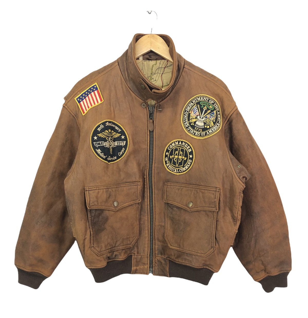 Leather Vintage USA Commander Sheepskin Leather Jacket Size US M / EU 48-50 / 2 - 1 Thumbnail