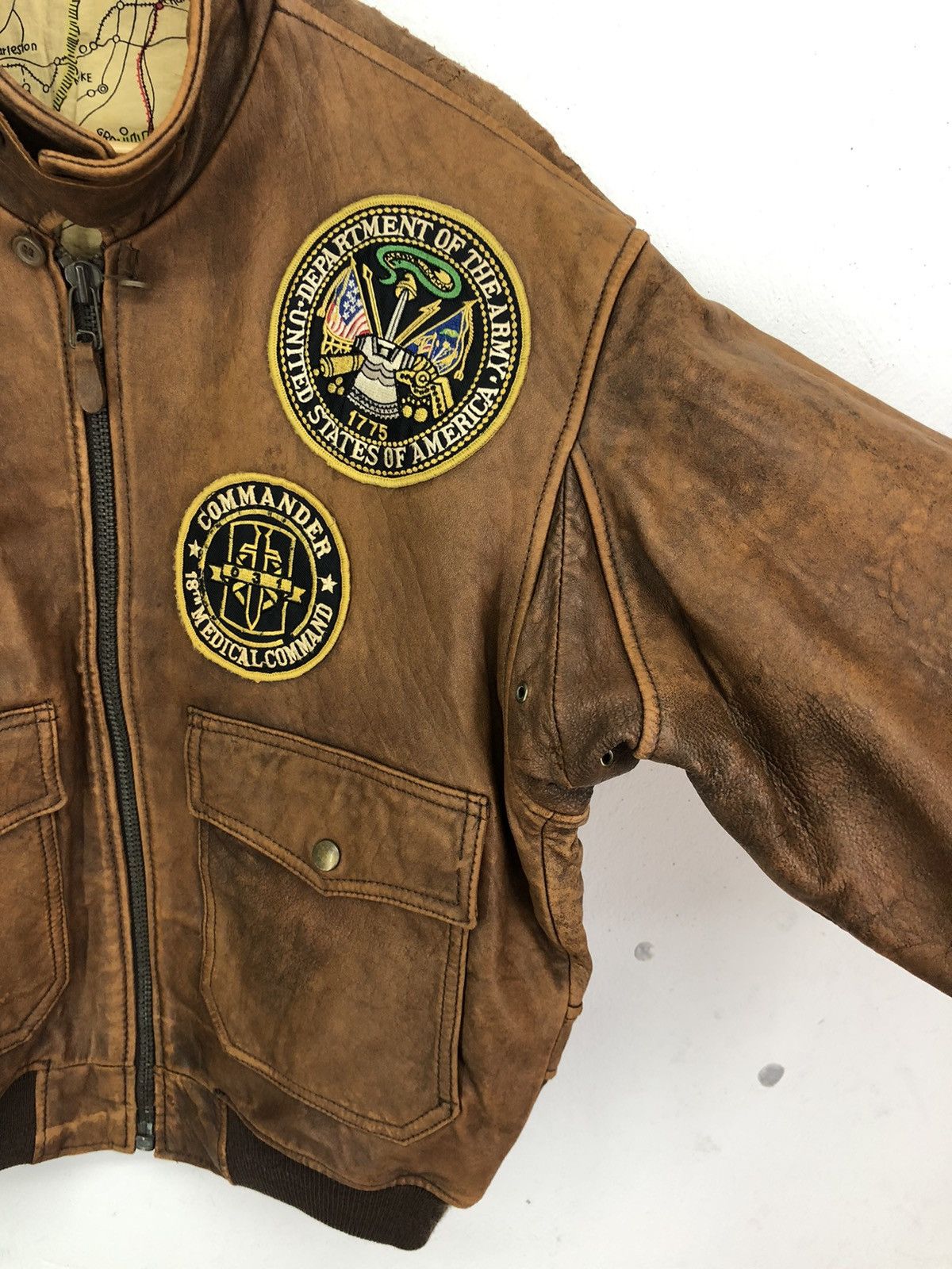 Leather Vintage USA Commander Sheepskin Leather Jacket Size US M / EU 48-50 / 2 - 7 Thumbnail