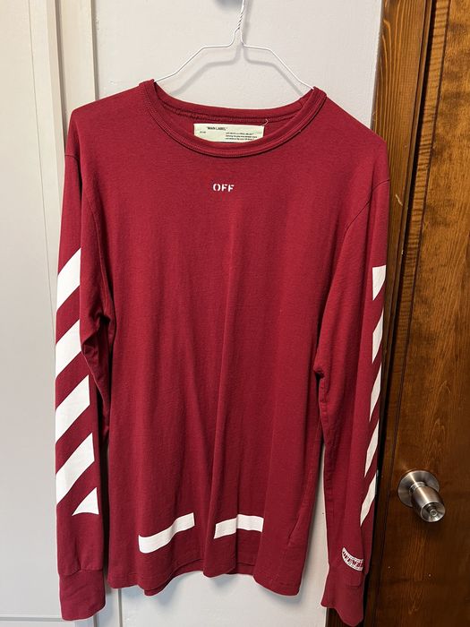 Off white burgundy crew clearance neck