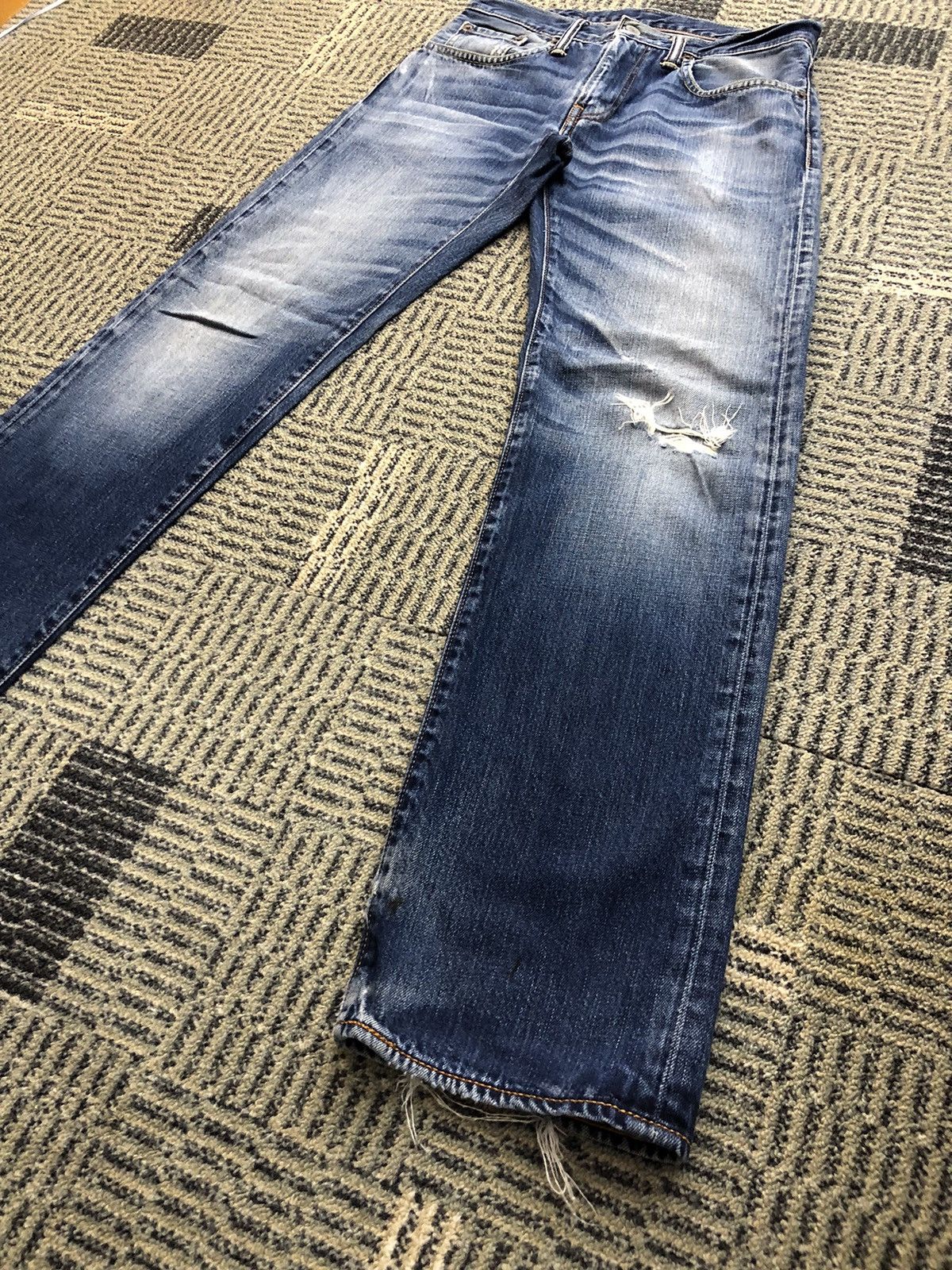 Levi's Levis 502 Faded Blue Distressed Faded Blue Jeans Size US 30 / EU 46 - 4 Thumbnail