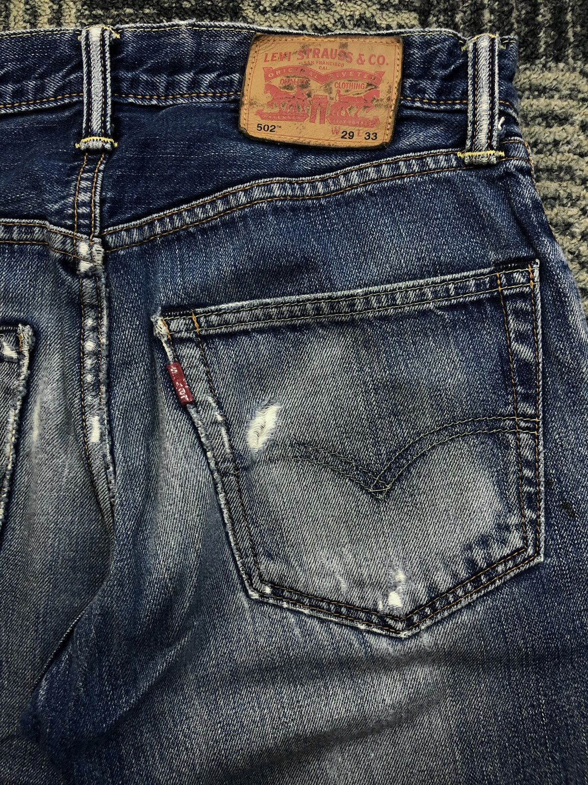 Levi's Levis 502 Faded Blue Distressed Faded Blue Jeans Size US 30 / EU 46 - 17 Thumbnail