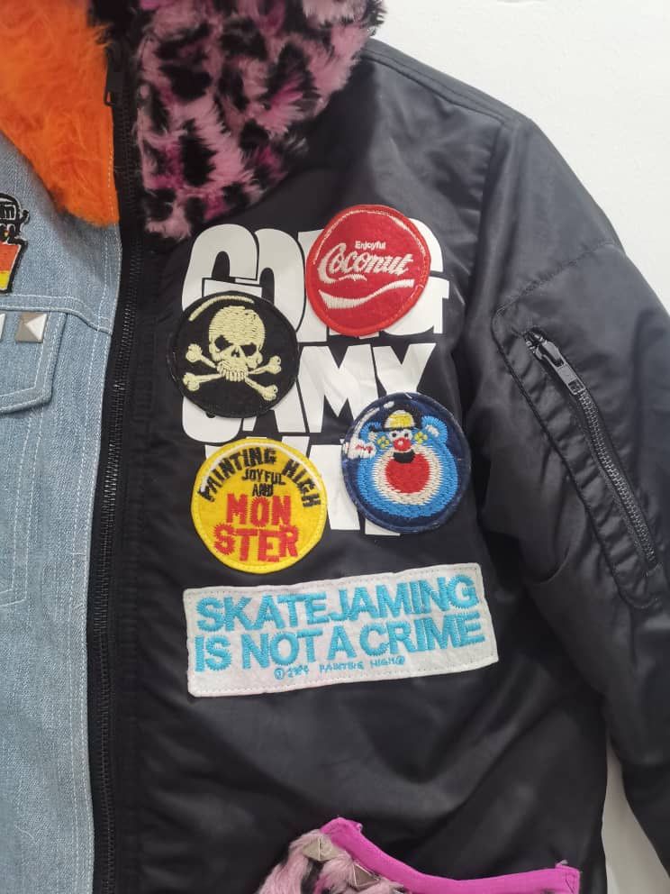 Japanese Brand Winter style Patchwork Jacket By Joyful & Monster #cw21 Size US M / EU 48-50 / 2 - 8 Thumbnail