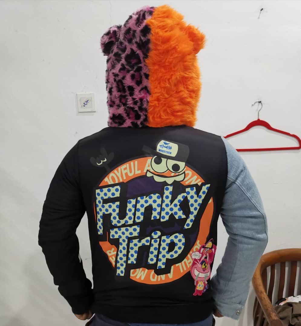 Japanese Brand Winter style Patchwork Jacket By Joyful & Monster #cw21 Size US M / EU 48-50 / 2 - 12 Thumbnail