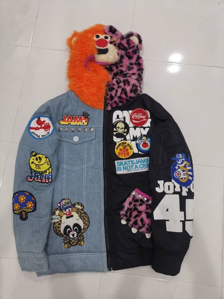 Japanese Brand Winter style Patchwork Jacket By Joyful & Monster #cw21 Size US M / EU 48-50 / 2 - 1 Thumbnail