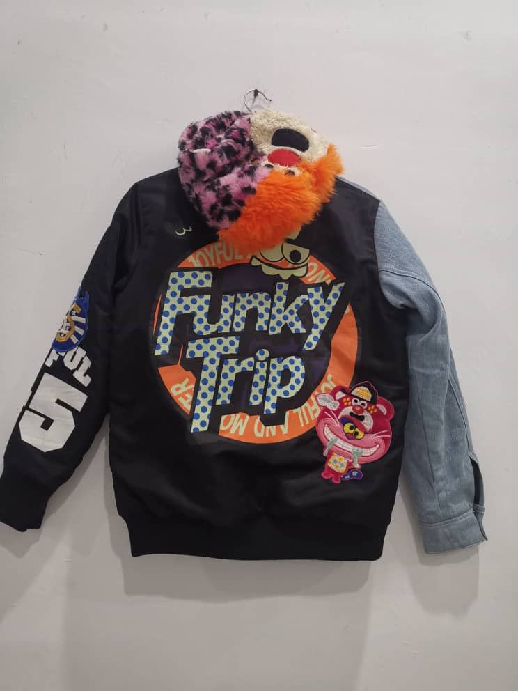 Japanese Brand Winter style Patchwork Jacket By Joyful & Monster #cw21 Size US M / EU 48-50 / 2 - 2 Thumbnail