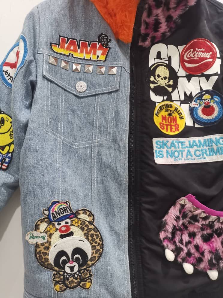 Japanese Brand Winter style Patchwork Jacket By Joyful & Monster #cw21 Size US M / EU 48-50 / 2 - 4 Thumbnail