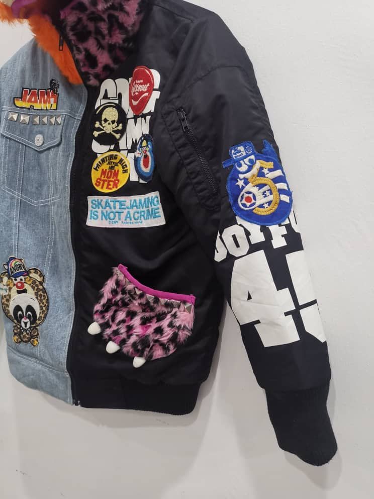 Japanese Brand Winter style Patchwork Jacket By Joyful & Monster #cw21 Size US M / EU 48-50 / 2 - 6 Thumbnail