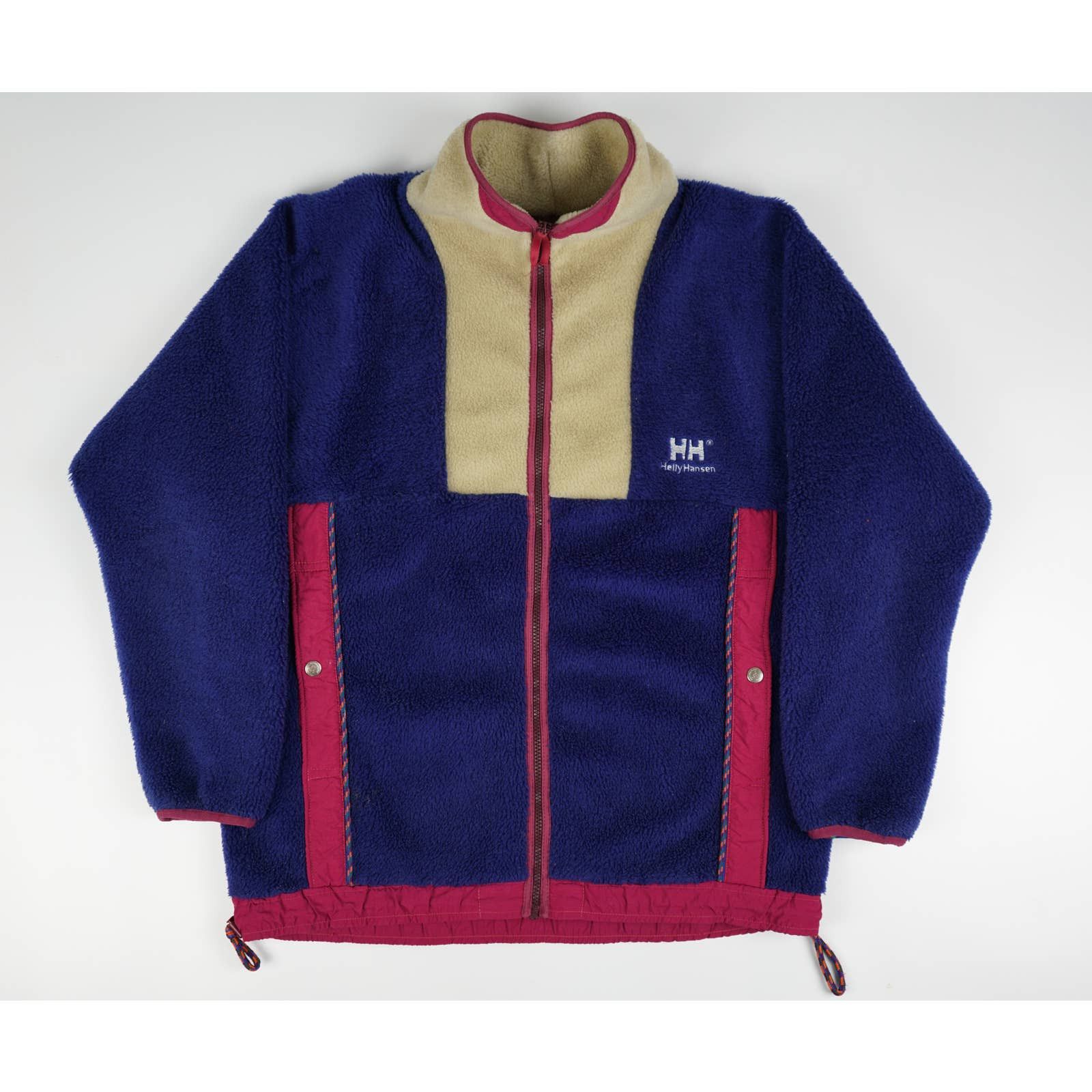Helly Hansen 90s Vintage Teddy Fleece Jacke Blau XXL