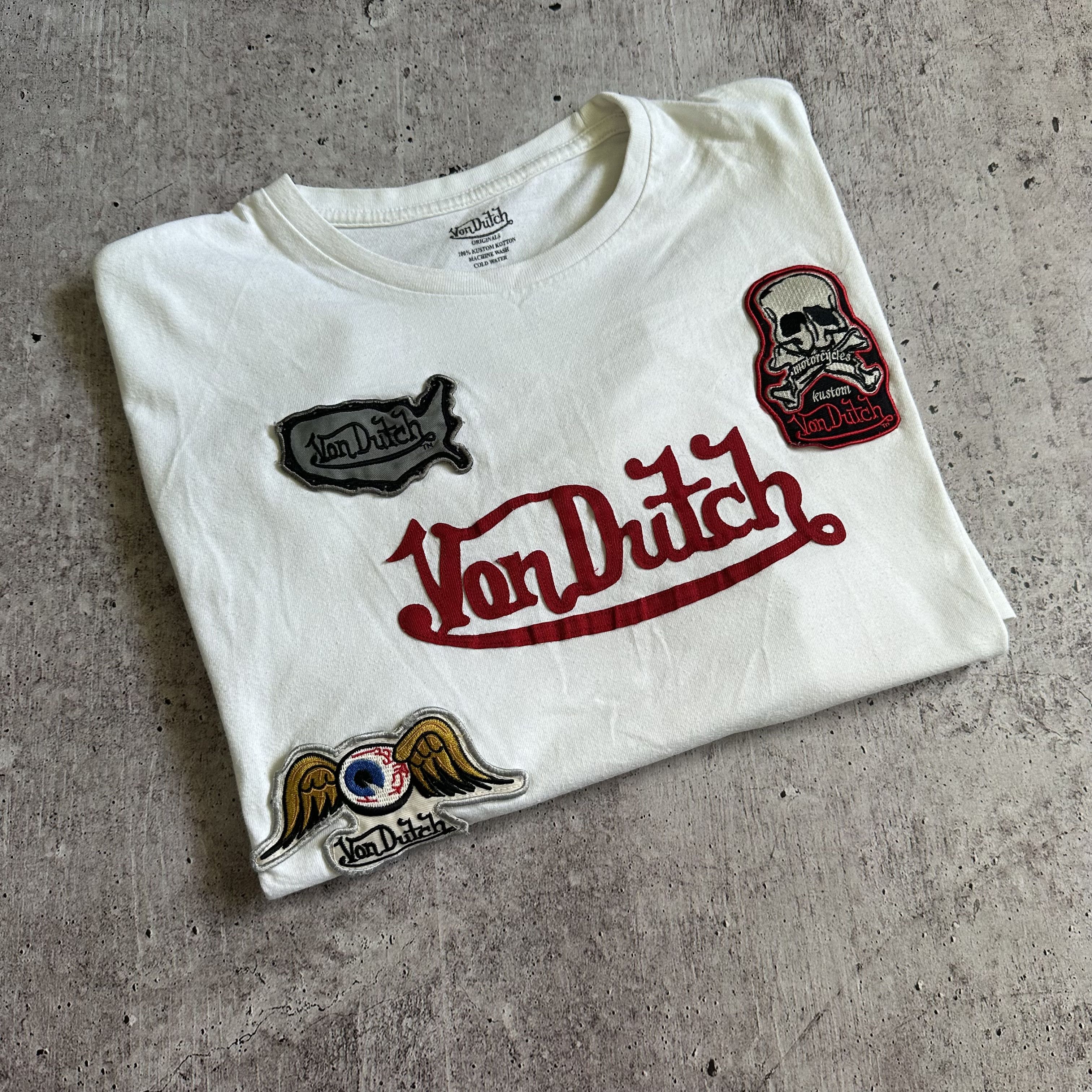20471120 VON DUTCH Y2K VINTAGE T SHIRT PATCH EYE SKULL LOGO TEE Size US L / EU 52-54 / 3 - 1 Thumbnail