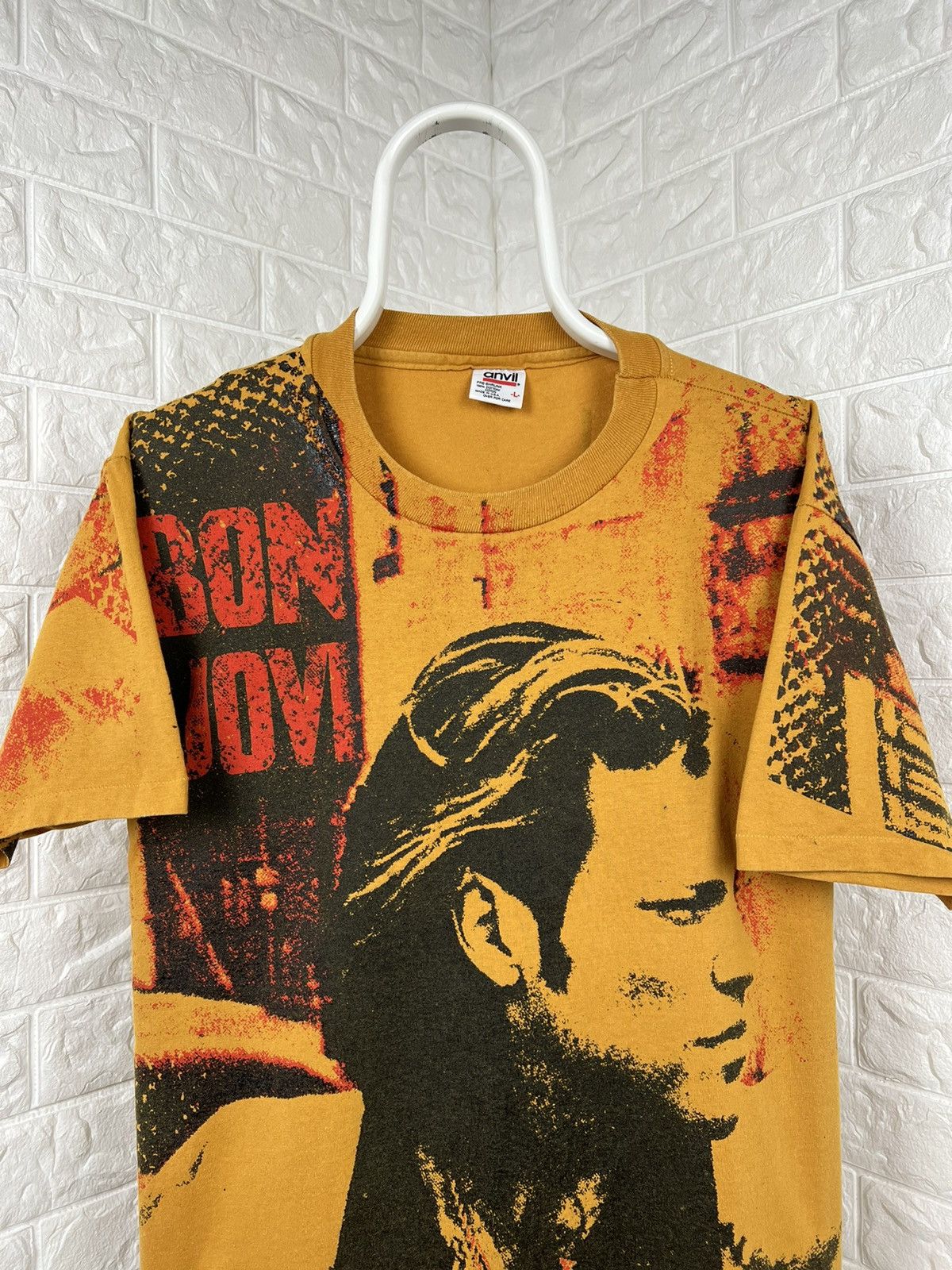 Band Tees × Vintage Vintage Bon Jovi All Over Print Shirt Size US L / EU 52-54 / 3 - 3 Thumbnail