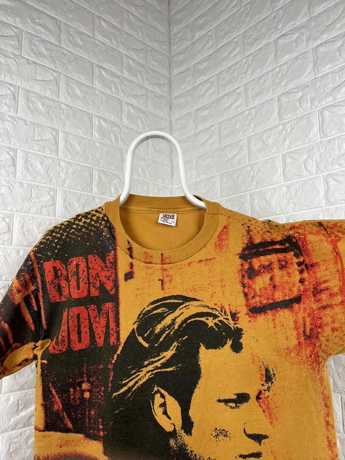 Band Tees × Vintage Vintage Bon Jovi All Over Print Shirt Size US L / EU 52-54 / 3 - 5 Thumbnail