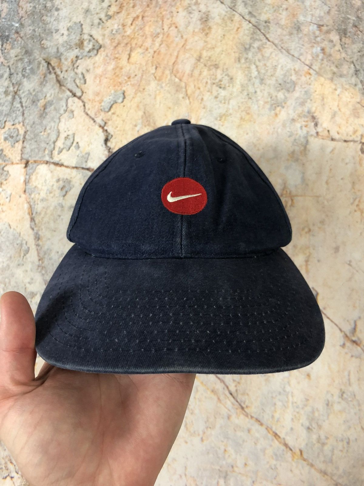 Vintage Nike vintage navy hat cap big logo Size ONE SIZE - 3 Thumbnail