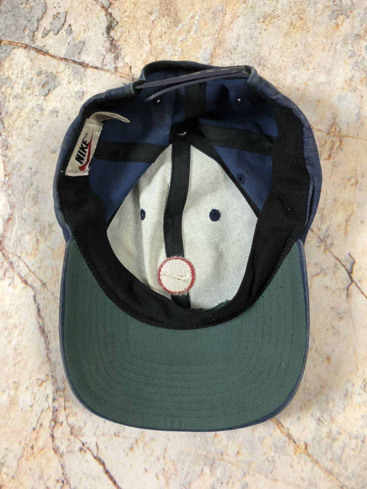 Vintage Nike vintage navy hat cap big logo Size ONE SIZE - 5 Thumbnail