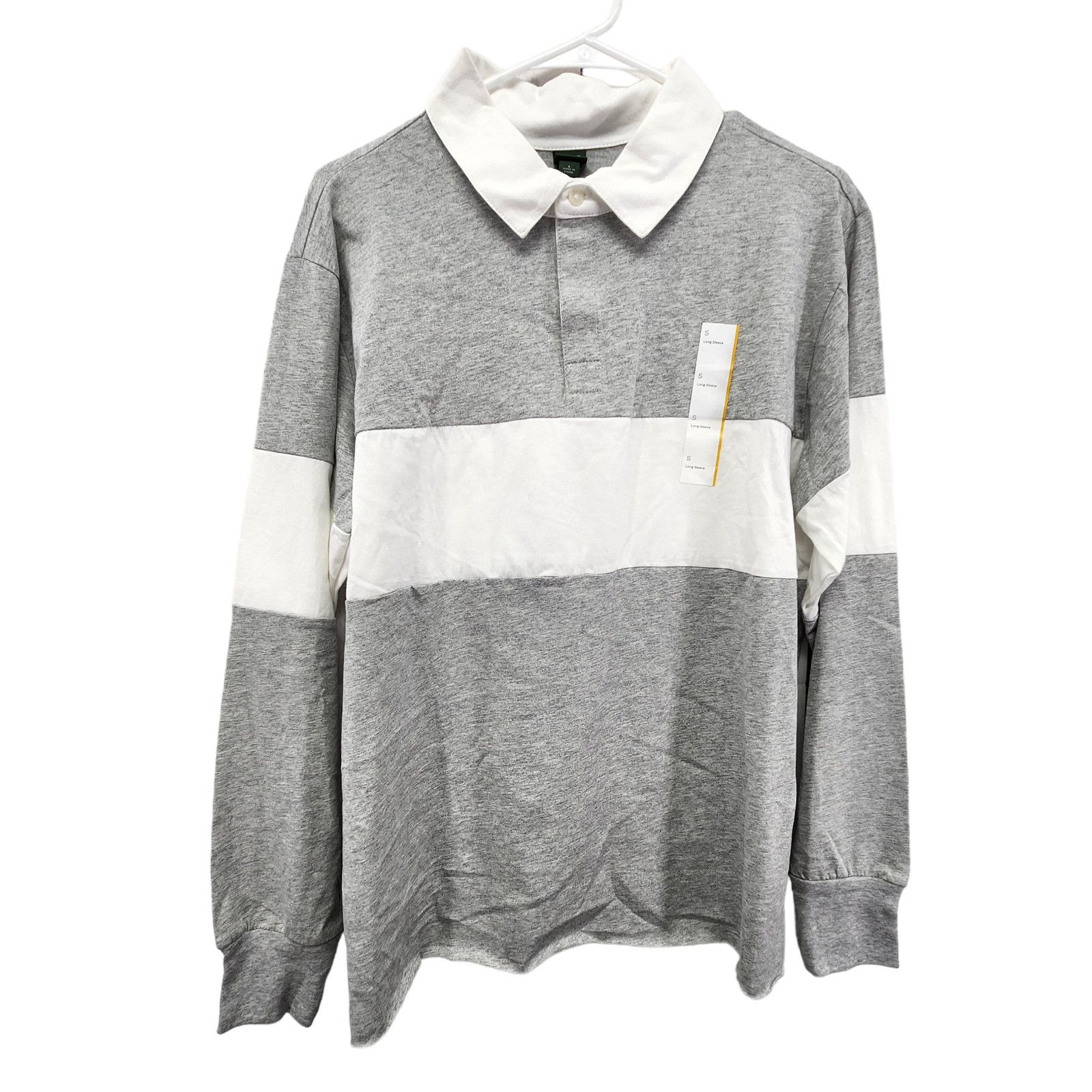 Other Wild Fable Oversize Raw Hem Long Sleeve Slouchy Polo Shirt