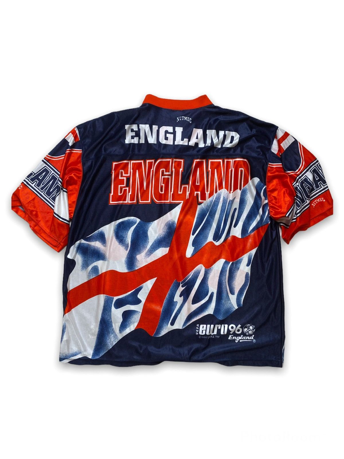 Nutmeg Vintage nutmeg mills England rare euro 1996 jersey uefa Size US XL / EU 56 / 4 - 2 Thumbnail