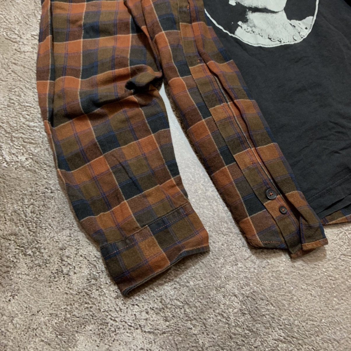 Vintage Vintage 90s Punk Graphic Tee Brown Plaid Shirt Grunge Slim S Size US S / EU 44-46 / 1 - 4 Thumbnail