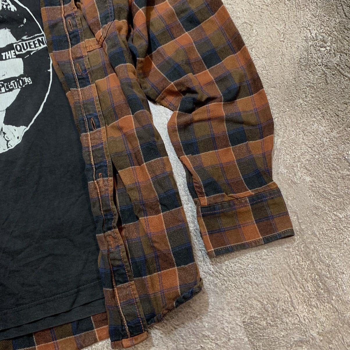 Vintage Vintage 90s Punk Graphic Tee Brown Plaid Shirt Grunge Slim S Size US S / EU 44-46 / 1 - 6 Thumbnail